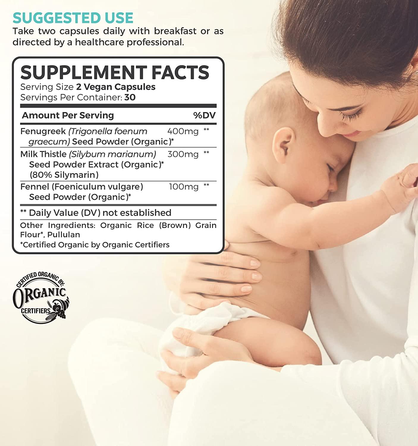 USDA Organic Lactation Supplement - Increase Milk Supply with Herbal  Breastfeeding Support - Aid for…See more USDA Organic Lactation Supplement  