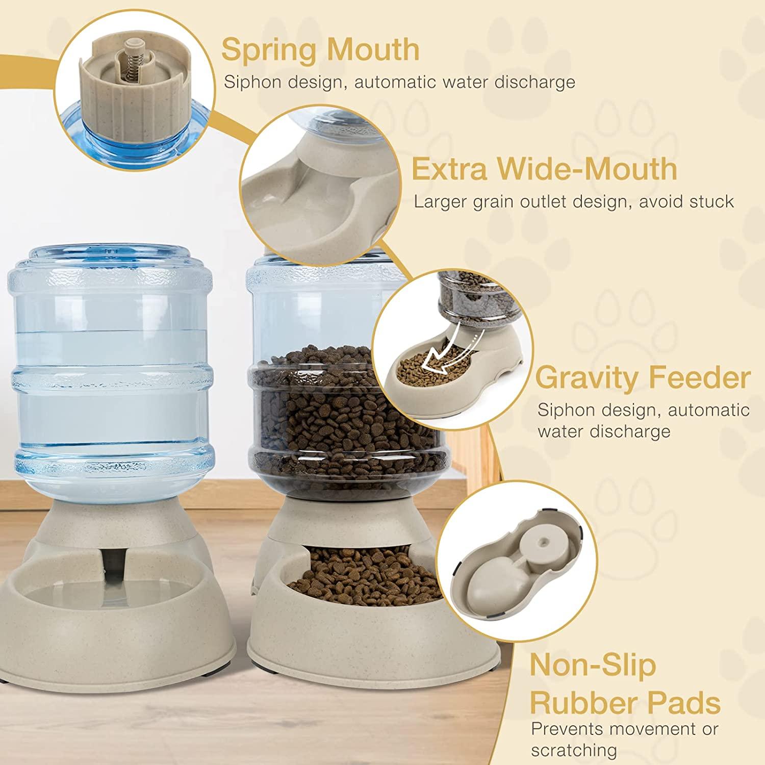 Automatic Dog Feeders, Dog Feeder Dispenser for Large Dogs, 3 Gallon  Gravity Automatic Dog Cat Feeder Station, Dry Food Storage Container Bowl  for