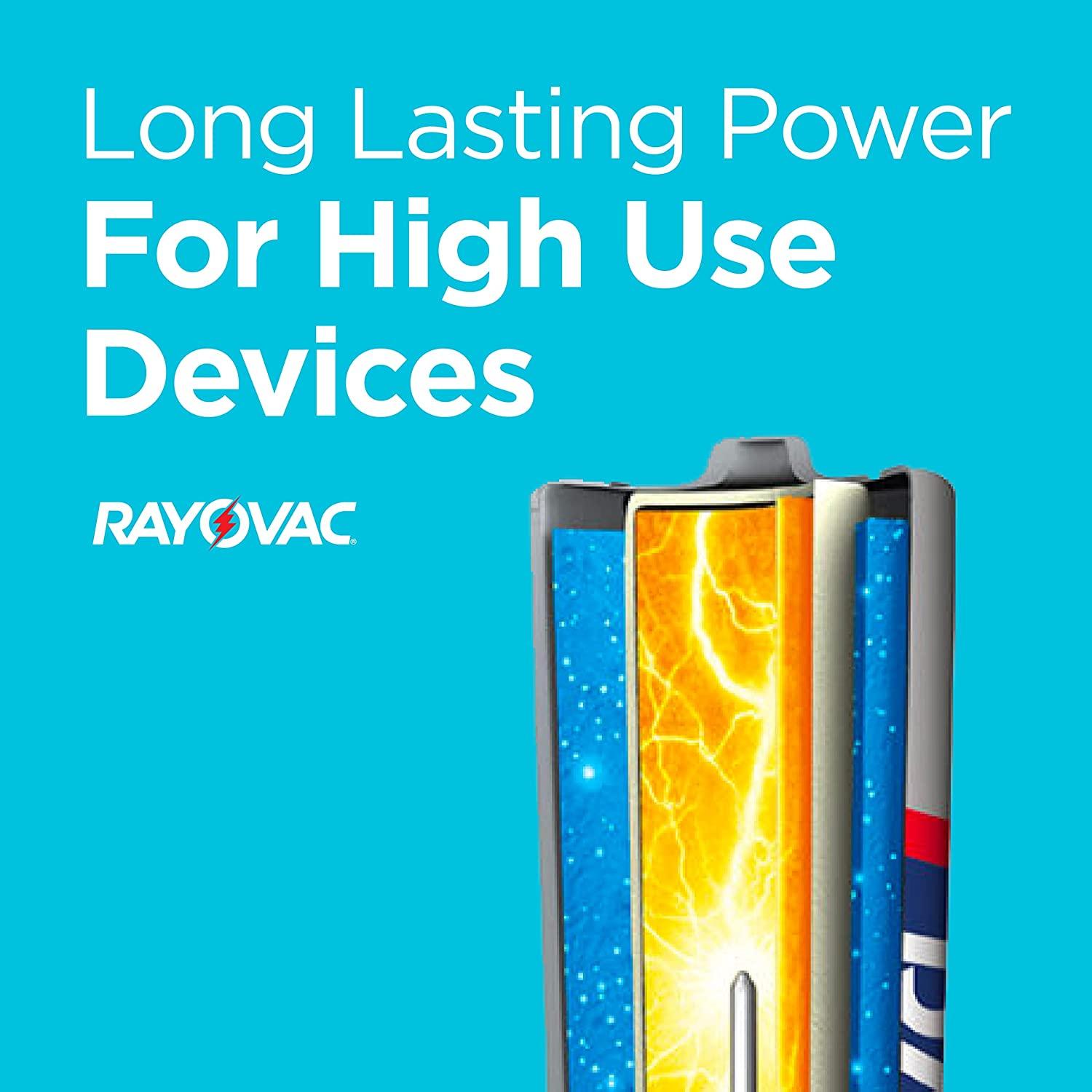Rayovac High Energy D Batteries (4 Pack), Alkaline D Cell Batteries 