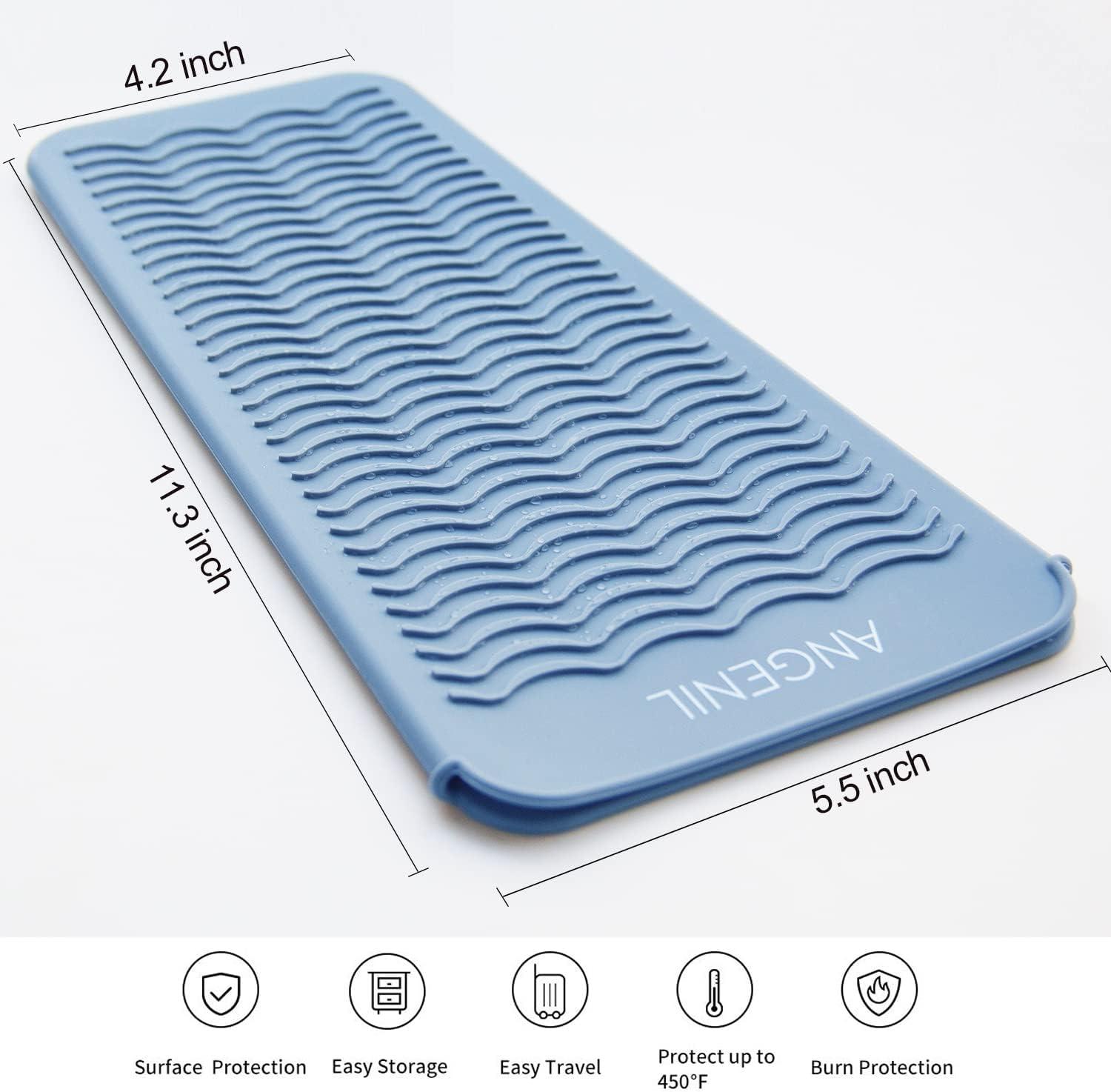 Heat Resistant Silicone Mat Pouch for Hair Straightener, Flat Iron, Curling  Iron, Hot Hair Tools, Multifunctional Silicone Curling Iron Heat Shield  Heat Proof Mat, Grey 
