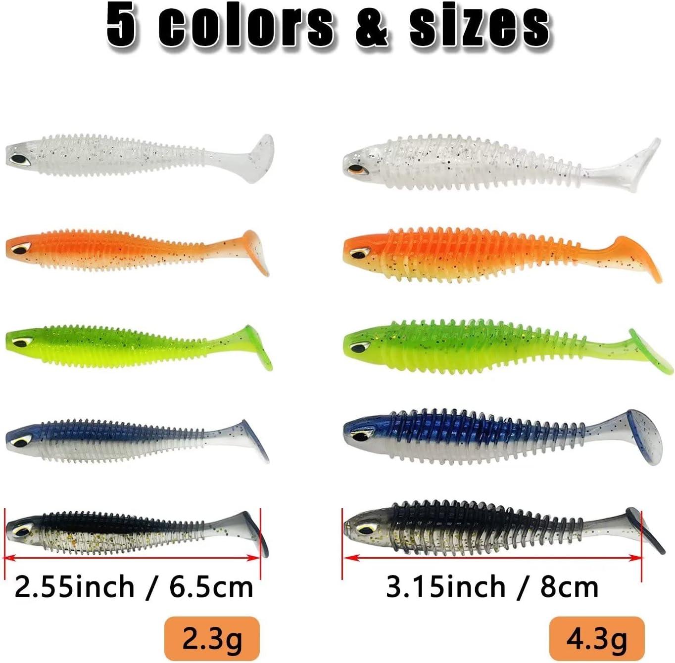 Zide 181pcs Fishing Lures Kit Soft Artificial Plastic Swimbaits