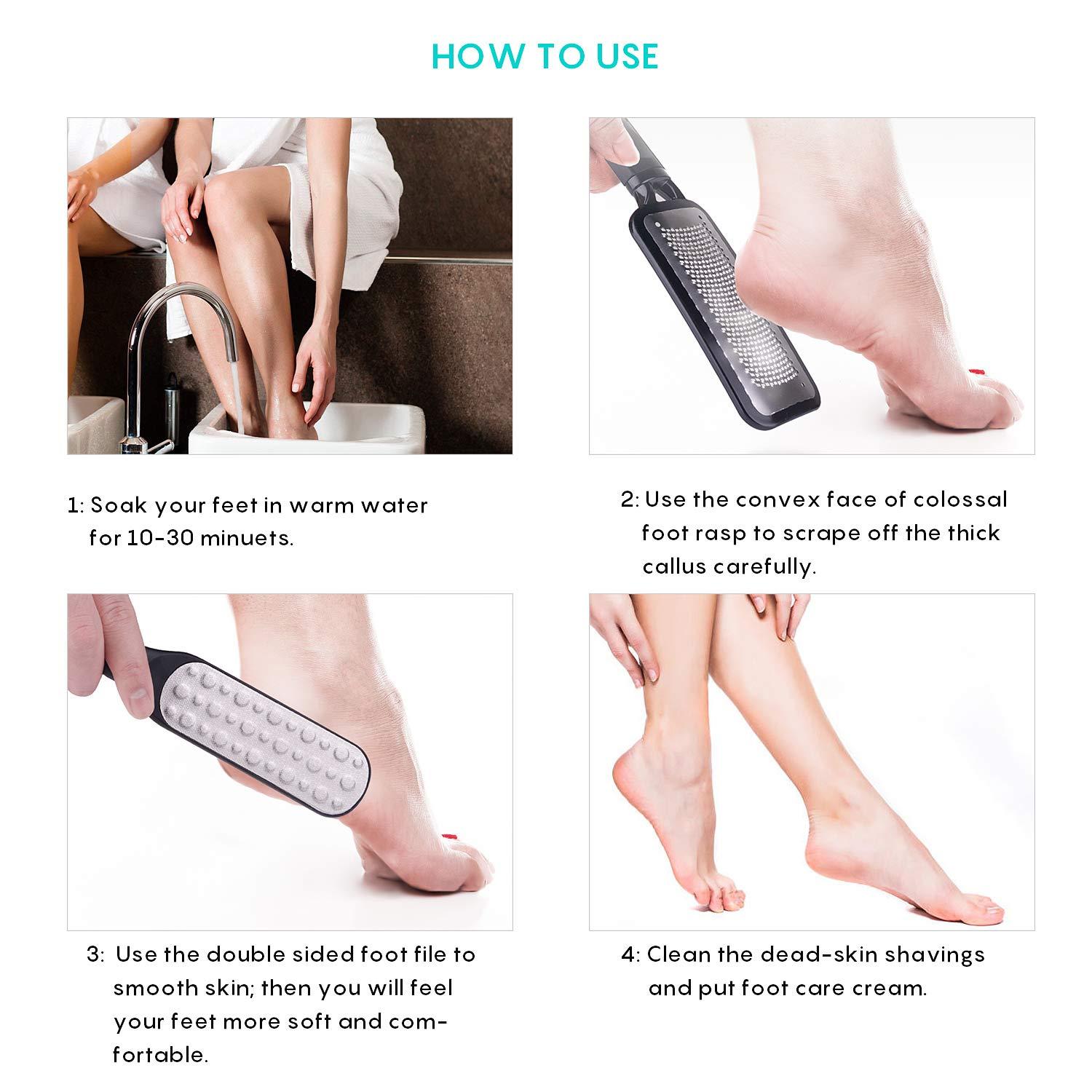  Rikans Foot File Foot Rasp Callus Remover Dead Skin Remover  Double Sided Foot Scrubber Foot Care Pedicure Tool to Remove Hard Skin Can  Be Used Wet or Dry Skin Surgical