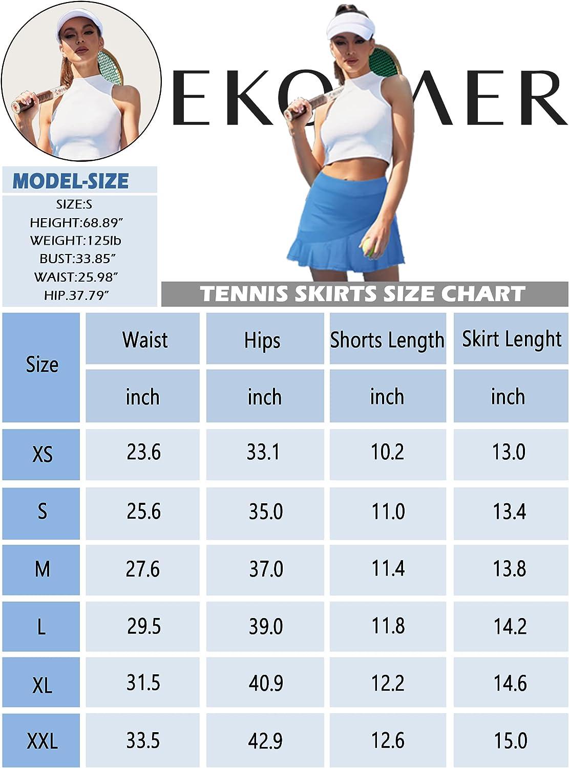  Ekouaer Tennis Skirt Women Running Tennis Skort