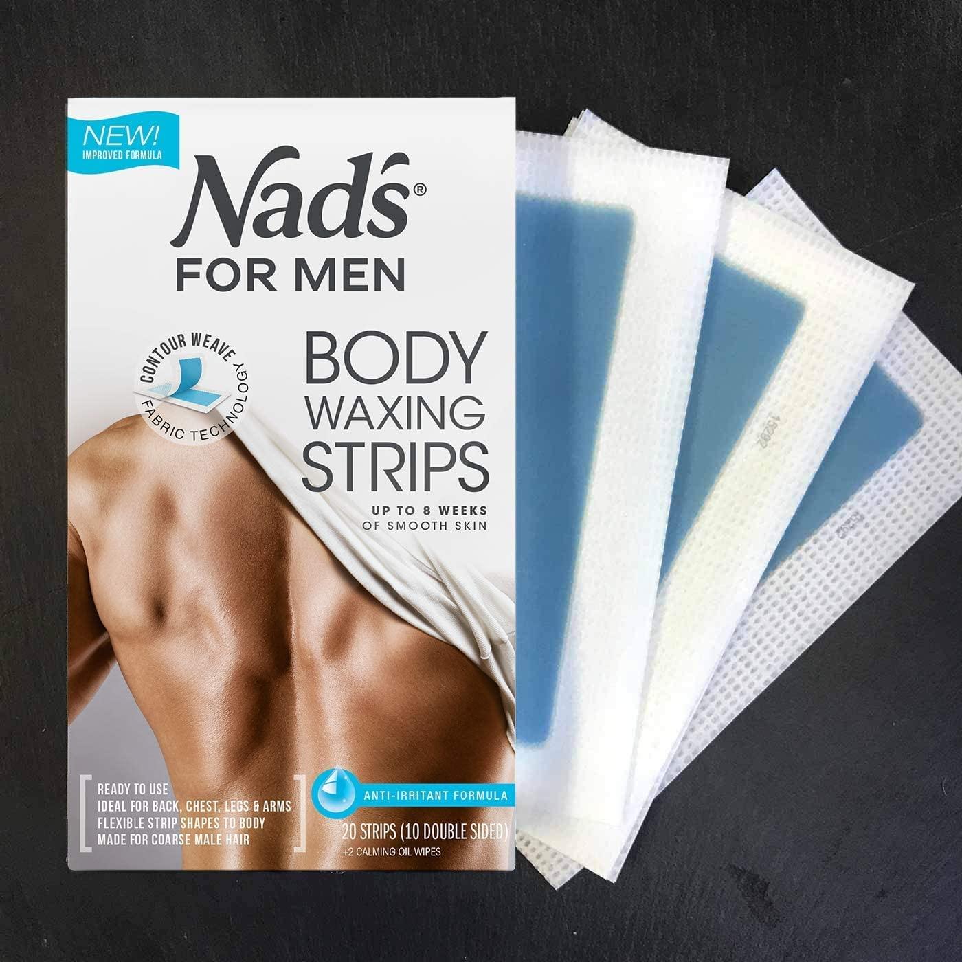 Nads For Men Body Wax Strips Wax Hair Removal For Men At Home Waxing Kit With 20 Waxing 1408