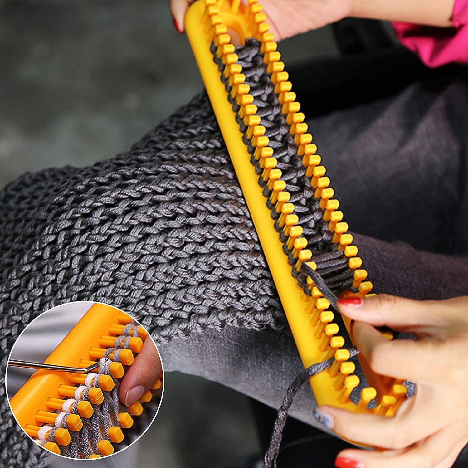 DIY Sweater Knitting Machine with Crochet Hooks Rectangular Knitting Loom  Kit Weaving Scarf Hat Shawl Stitching Tool Crochet