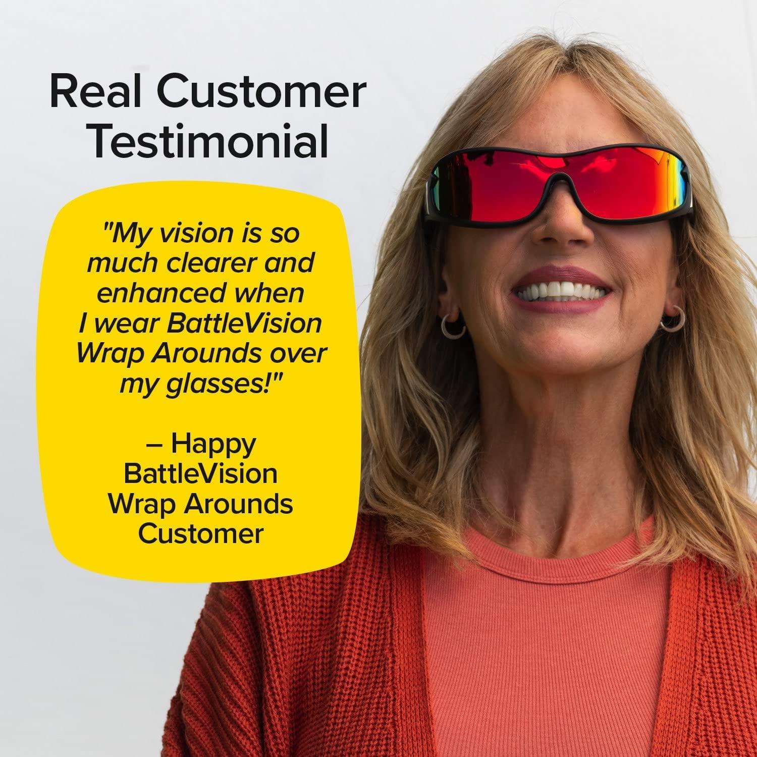 BattleVision Wrap Arounds HD Polarized Sunglasses, As Seen On TV