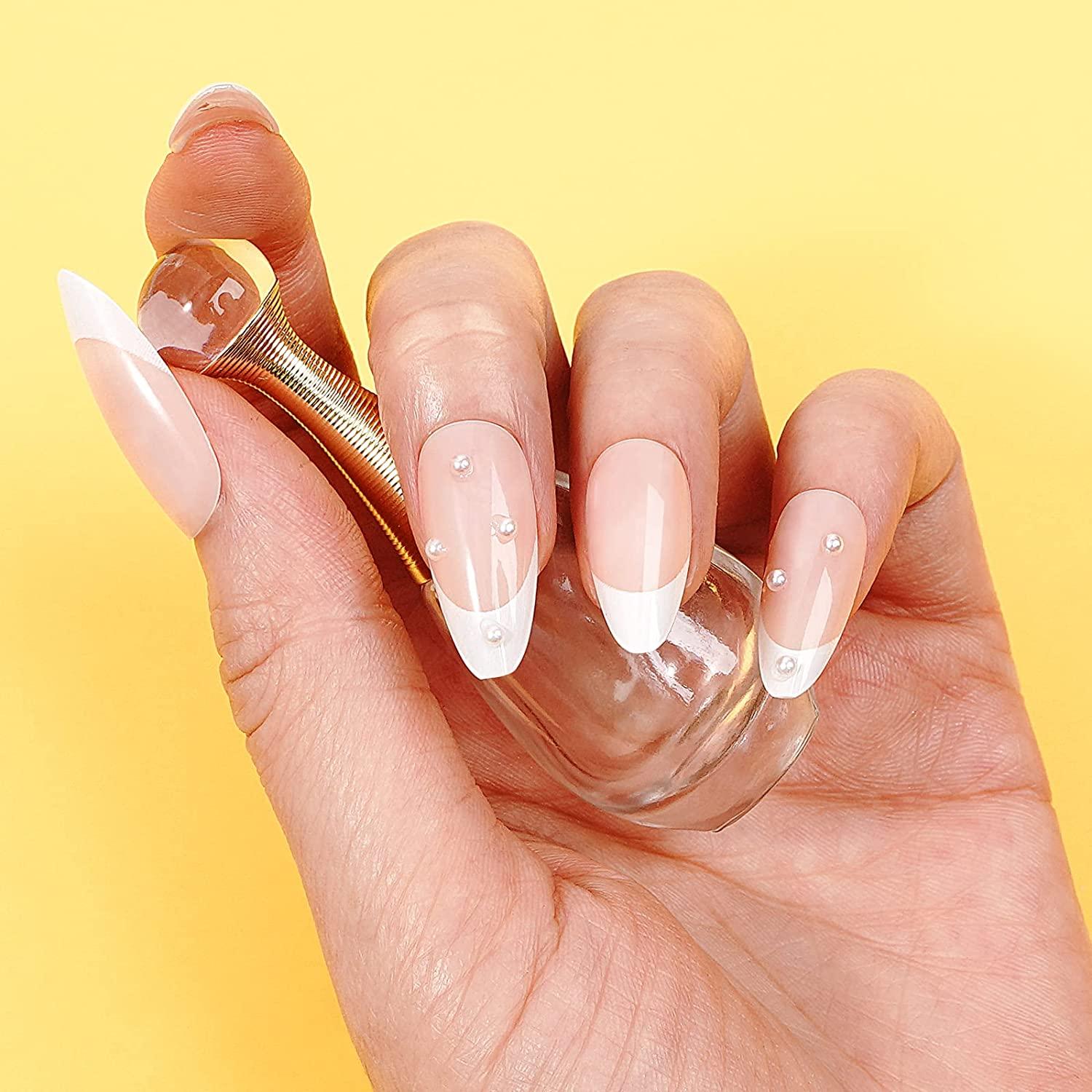 Pearl French Tip Press on Nails 