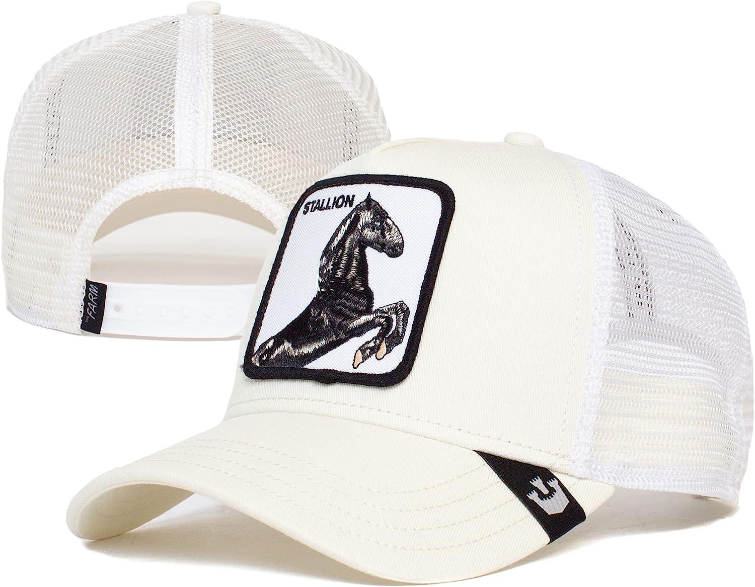 Goorin Bros. Trucker Hat Men - Mesh Baseball SnapBack Cap - The Farm One  Size White (Stallion)
