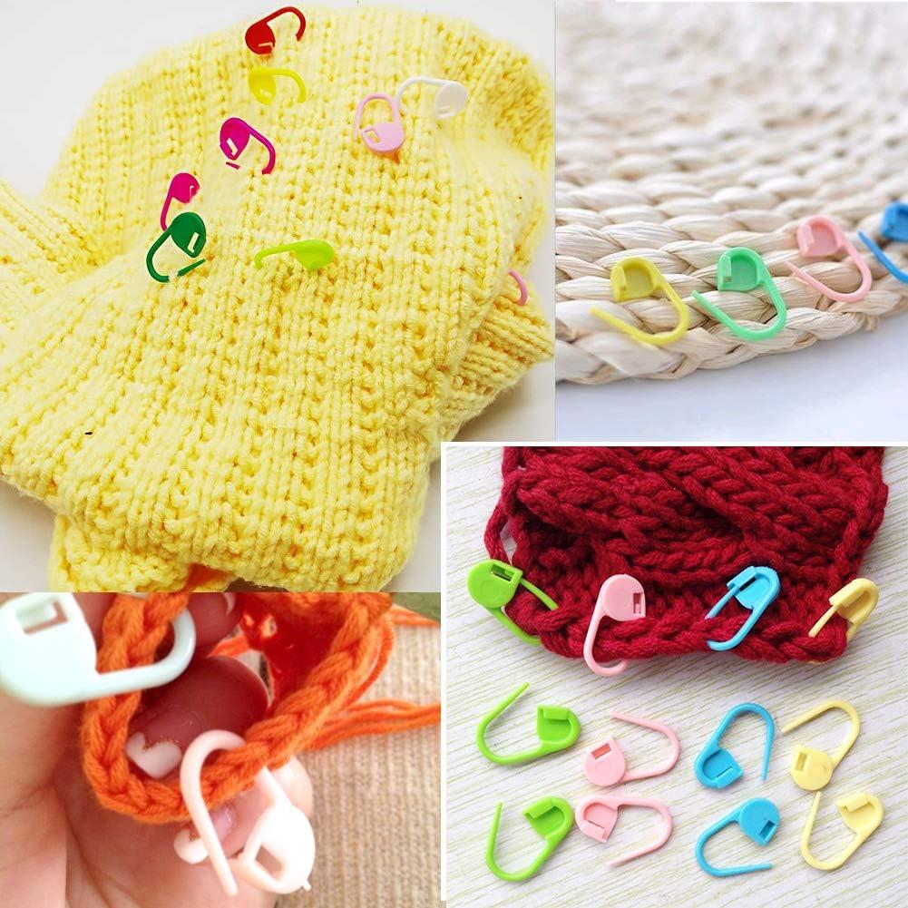 Crochet Hooks,Ergonomic Handle Crochet Hooks,with Knitting Needles,Large  Eye Blunt Needles,Colorful Crochet Needles,Plastic Stitch Markers