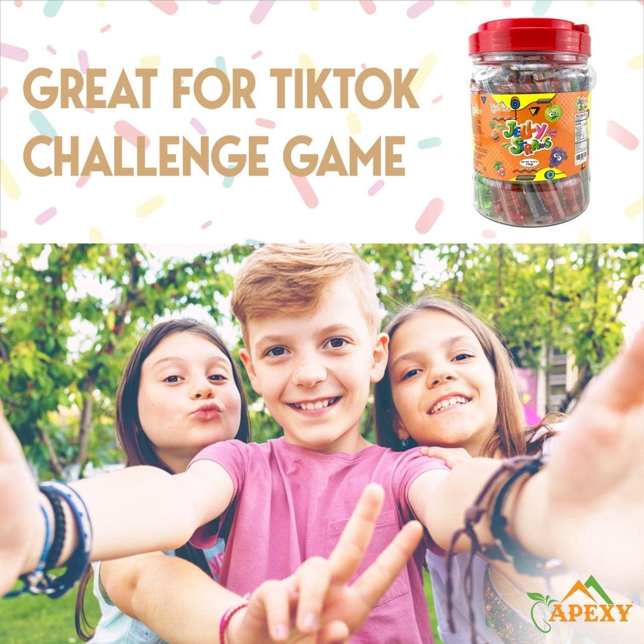  Apexy Jelly Straws, Fruit Jelly Filled Strips, Tiktok