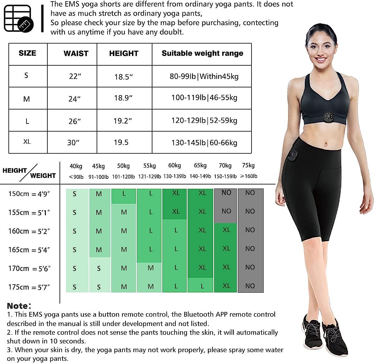High Waist Shorts Yoga Pants with EMS Muscle Stimulator Rechargeable,  Buttock Ultimate EMS Stimulator for Men and Women 8 Modes 19 Intensity  Levels Large