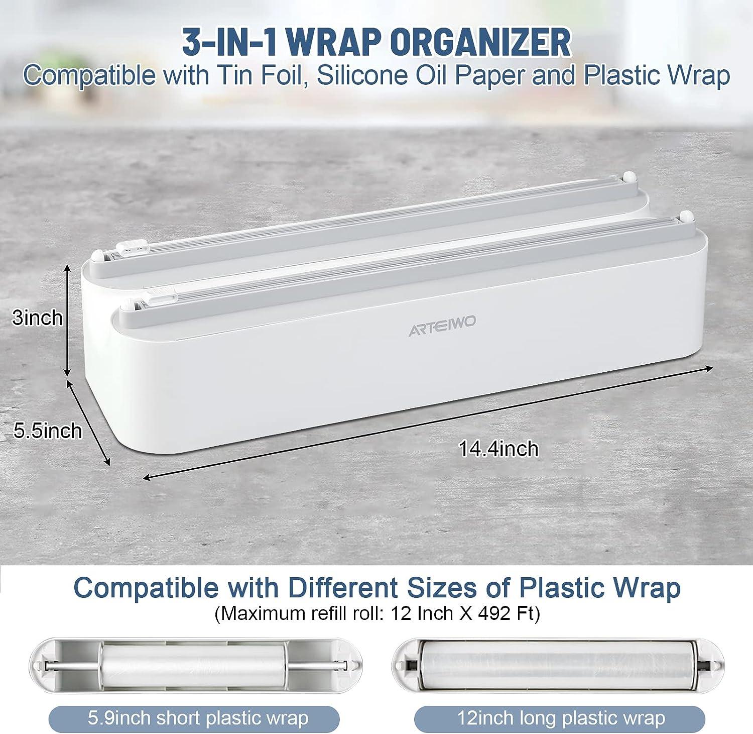 Portable Plastic Cling Film Cutter Food Wrap Dispenser, Wax Paper