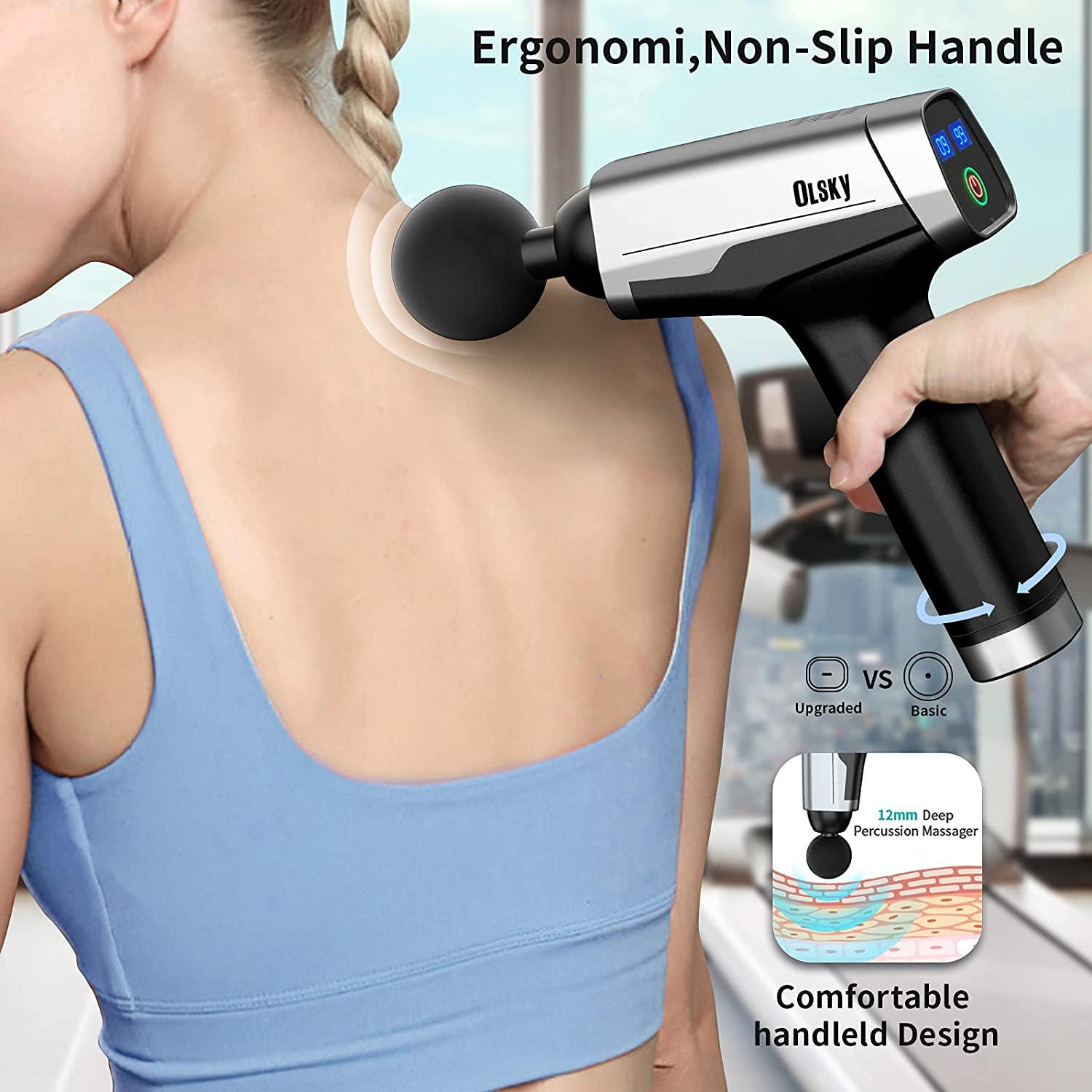 TaoTronics Muscle Massage Gun Deep Tissue Percussion Handheld Electric  Massager with 10 Speed Levels 6 Massage Heads for Gym Office Home  Post-Workout Recovery Pain Soreness Relief 