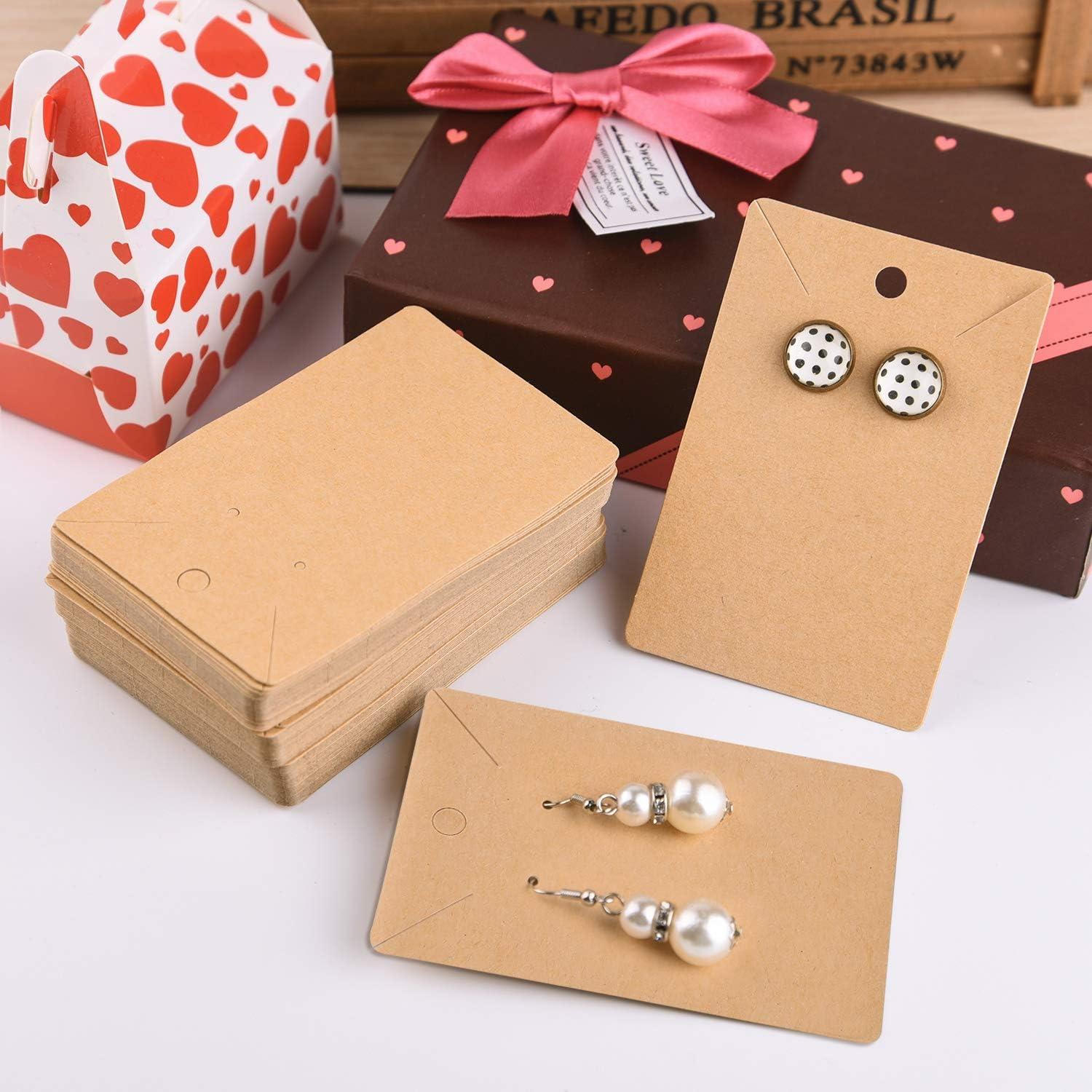 TUPARKA 120 Pack Earring Holder Cards, Necklace Display Cards with 120pcs  Bags, Earring Display Cards Kraft Paper Tags for Ear Studs