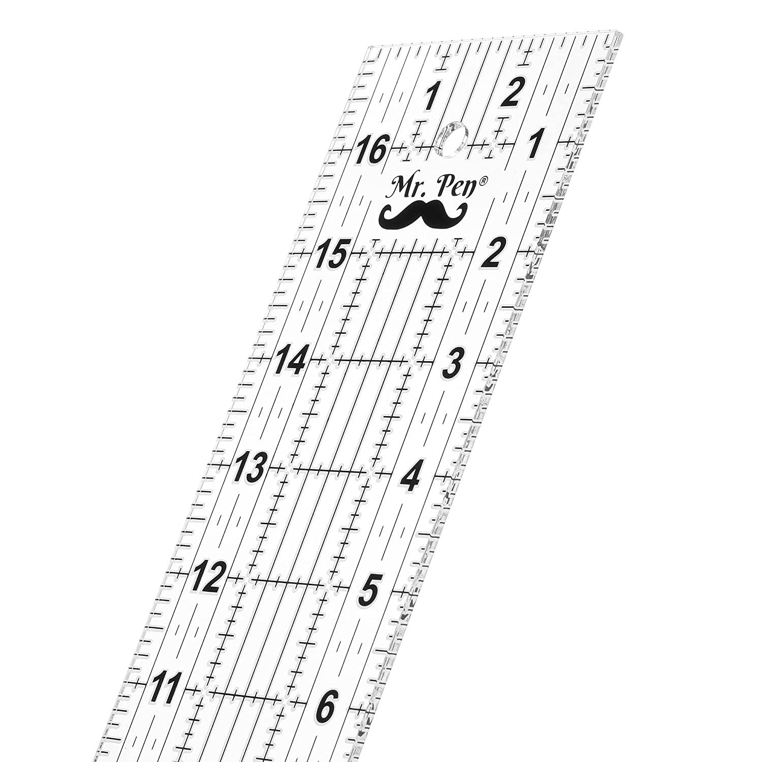  Mr. Pen- Sewing Ruler, 3 x17 Inch, Acrylic Ruler, Quilting  Ruler, Cutting Ruler, Acrylic Ruler for Cutting Fabric, Rulers for Quilting  and Sewing, Non Slip Quilt Rulers, Sewing Supplies : Arts