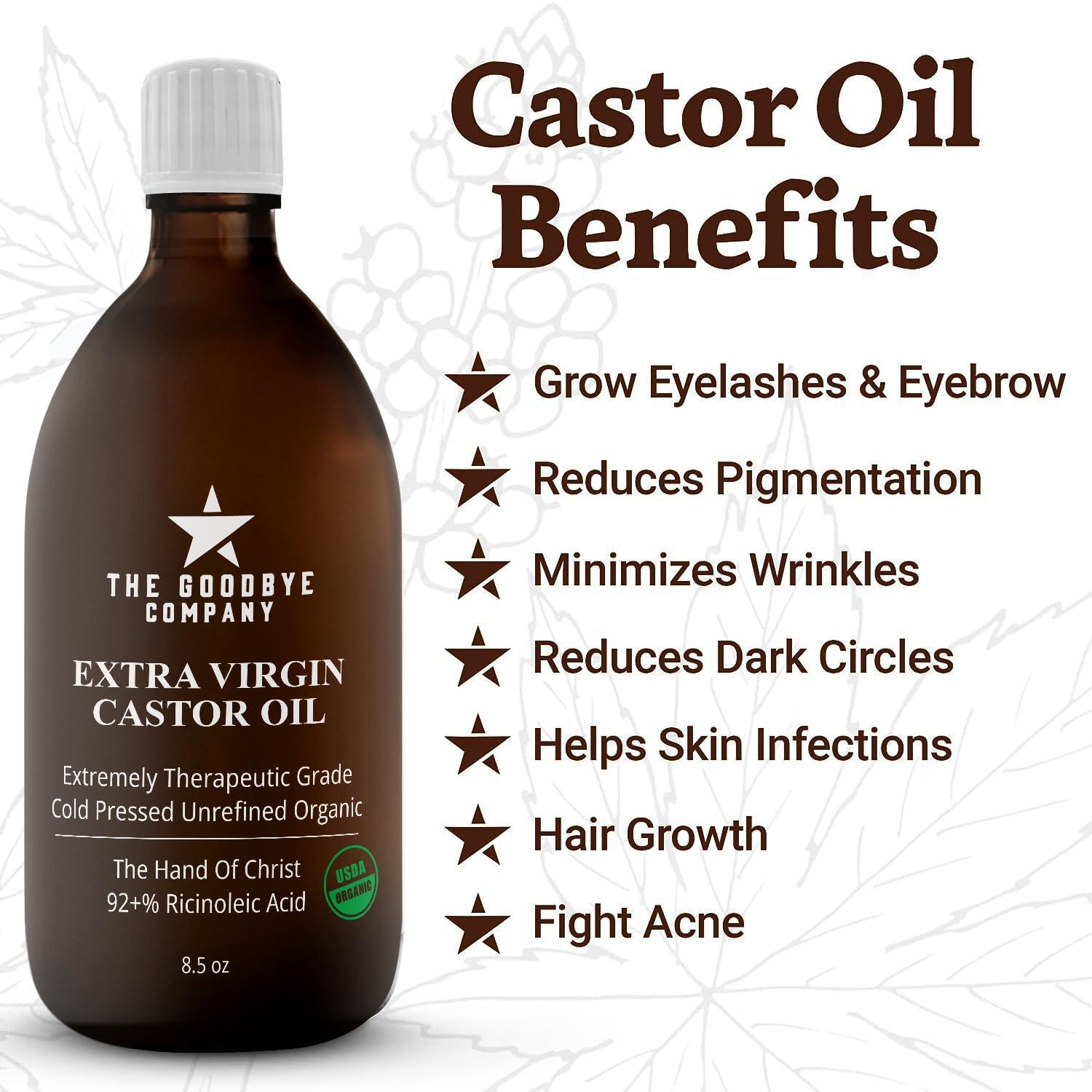 Castor Oil Usda Certified Organic Glass Bottle Pure Cold Pressed 100 Natural Virgin Castor Oil 9910
