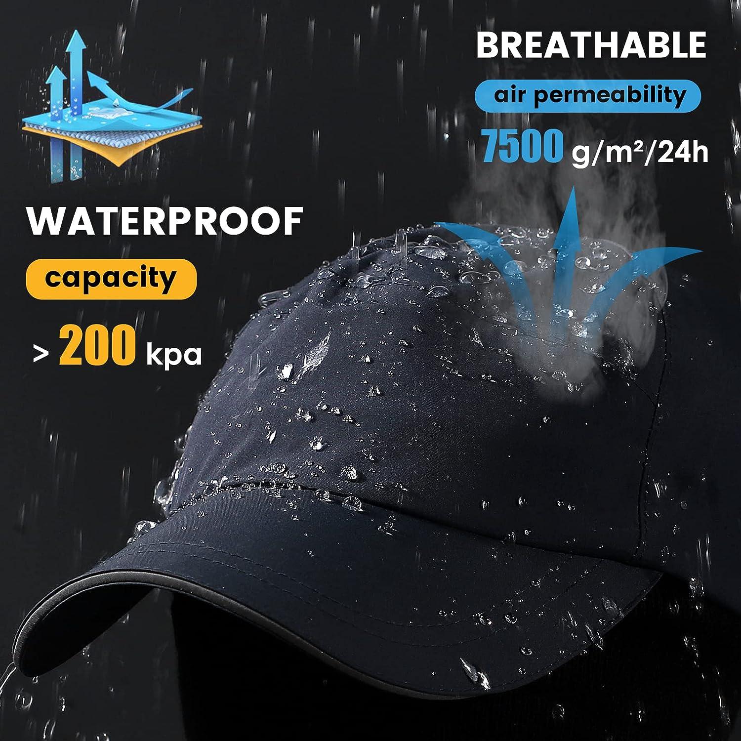 Mens Waterproof Baseball Cap Womens Rain Hat Foldable Outdoor Running Sun  Fishing hat Navy Blue One Size