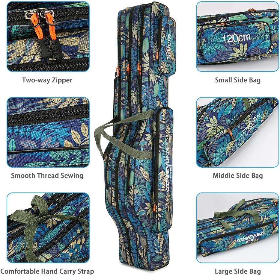 Fishing Bag Portable Folding Fishing Rod Reel Bag Fishing Pole Gear Tackle  Tool Carry Case Carrier