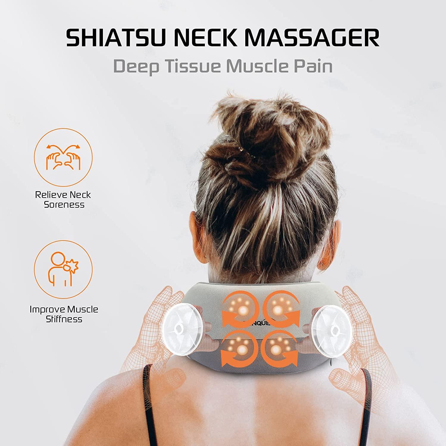 Back Massager with Heat, Rechargeable Cordless 3D Shiatsu Massager
