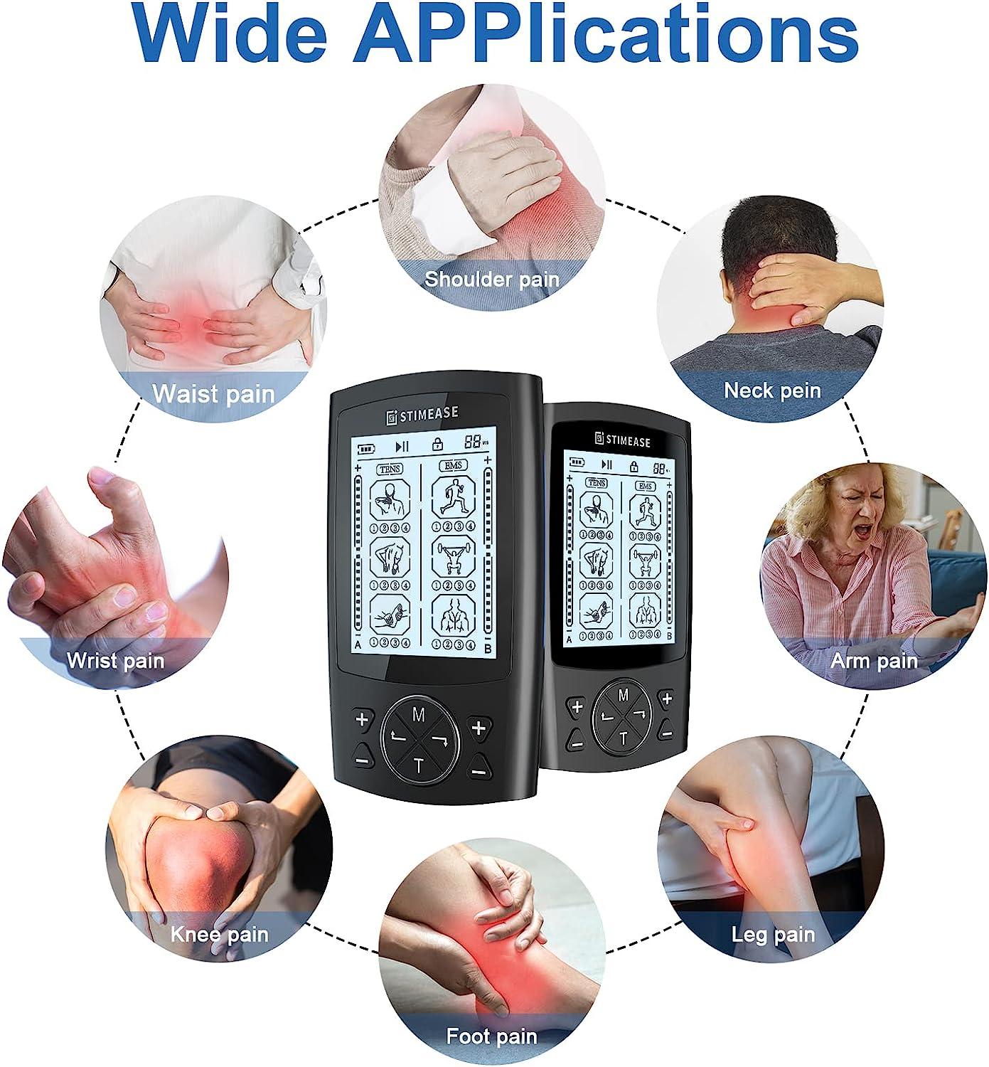  TENS Unit & EMS Muscle Stimulator, for Sciatica Pain Relief,  Neck Pain, Back Pain Relief. Portable Stim Machine for Muscle Recovery.  Tens Machine