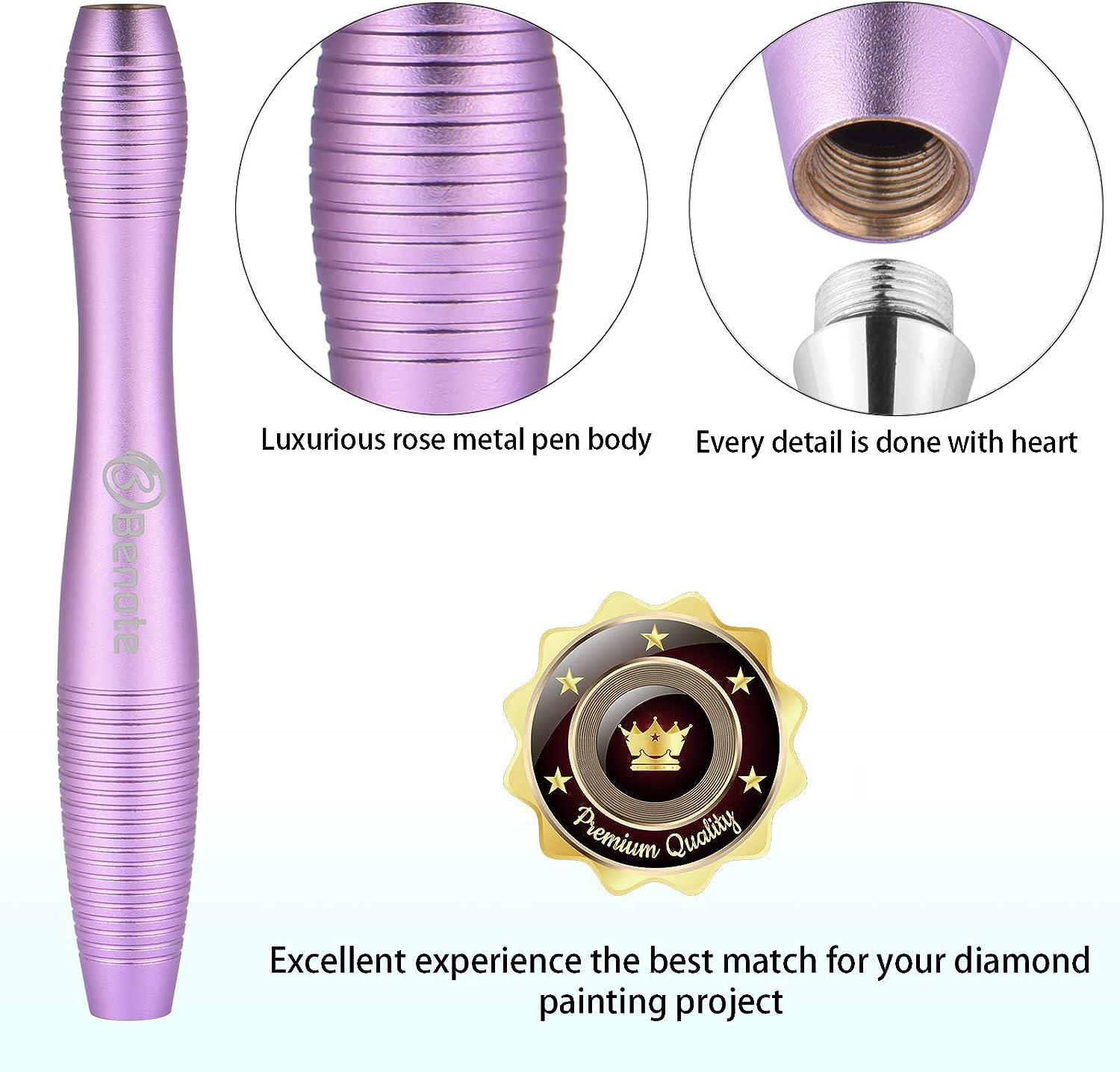 benote Diamond Art Painting Pen Accessories Tools, Metal Square and Round Tips Ergonomic Diamond Drill Dotz Pen Screw in Tip Multi Replacement Pen