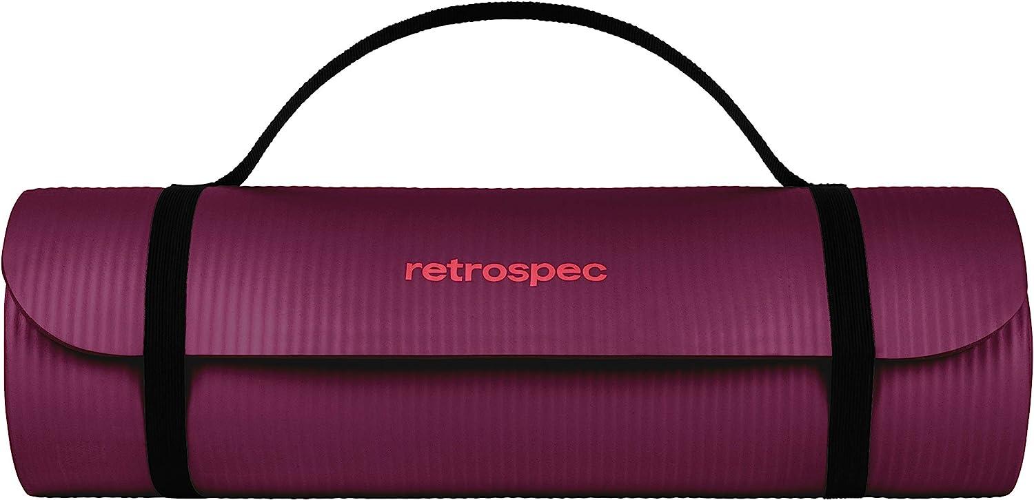 Retrospec Solana Yoga Mat 1 and 1/2 Thick with Nylon Strap for