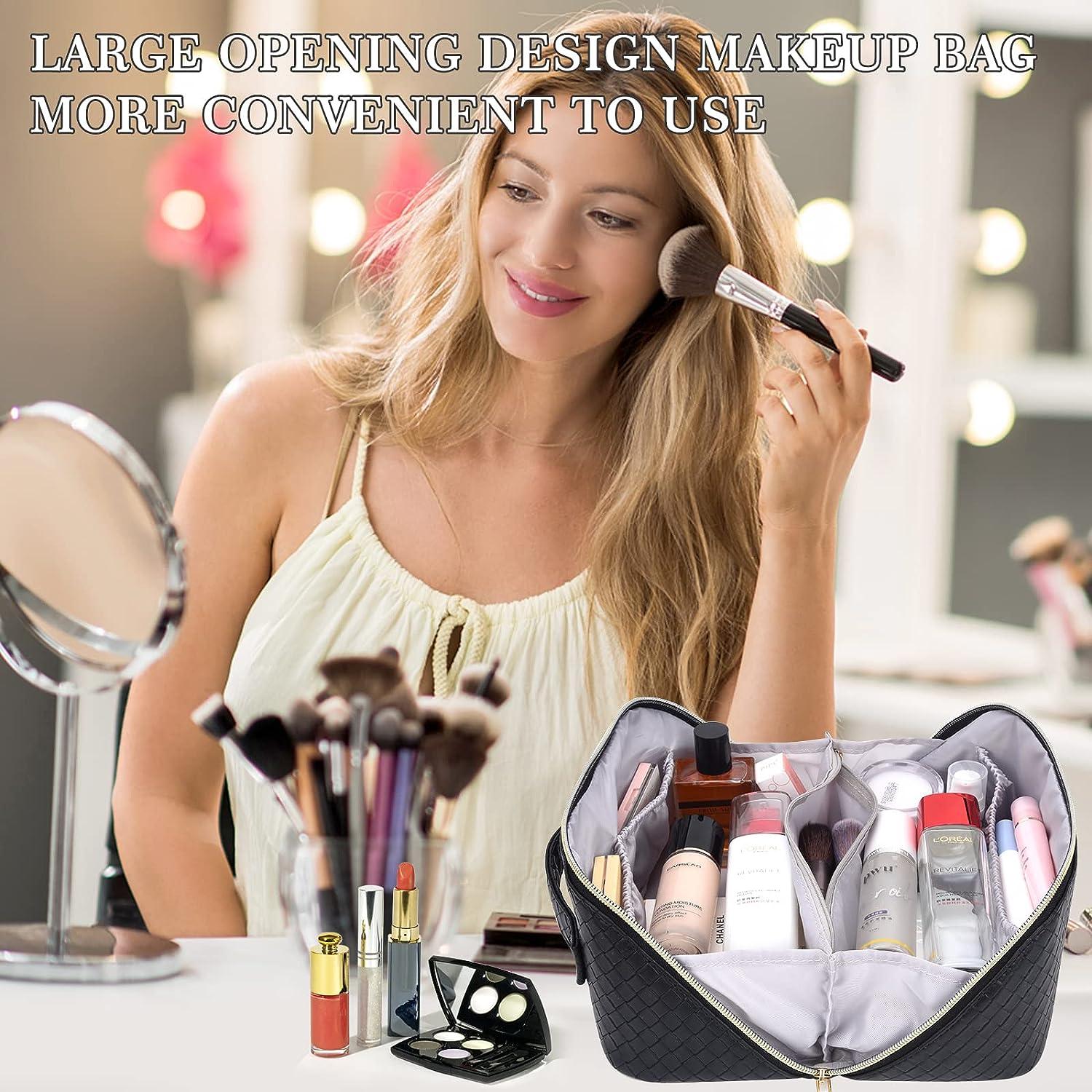  Cosmetic Travel Bag Checkered Makeup Bags For Women