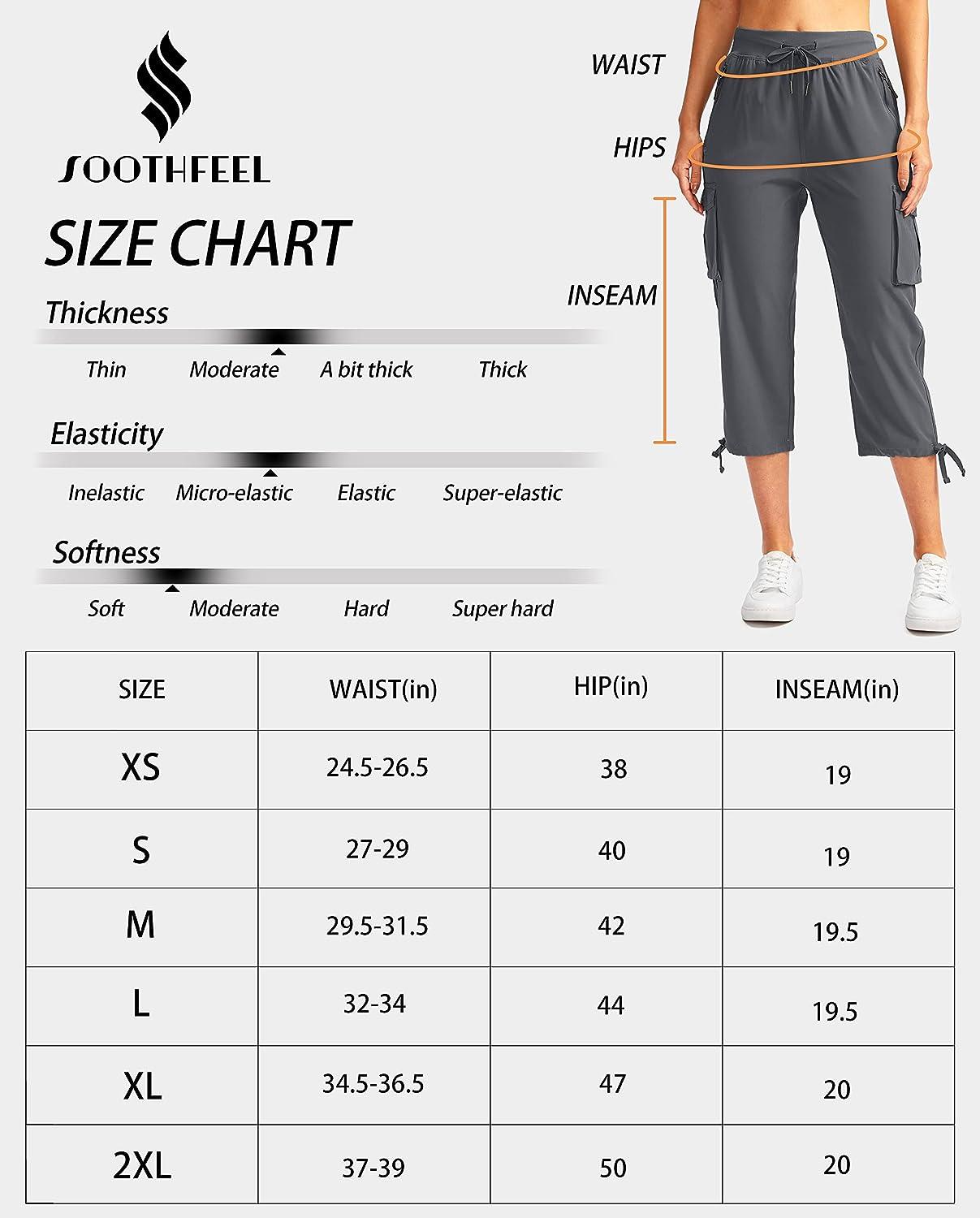 Soothfeel Women's Cargo Capris Pants with 6 Pockets Lightweight Quick Dry  Travel Hiking Summer Pants for