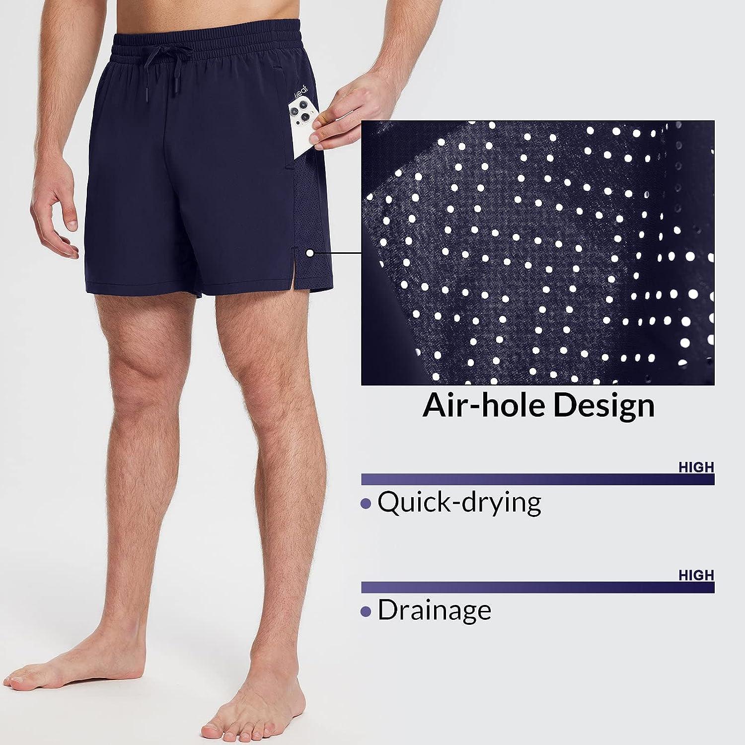 Men's Swim Trunks with Compression Liner, Midnight Blue