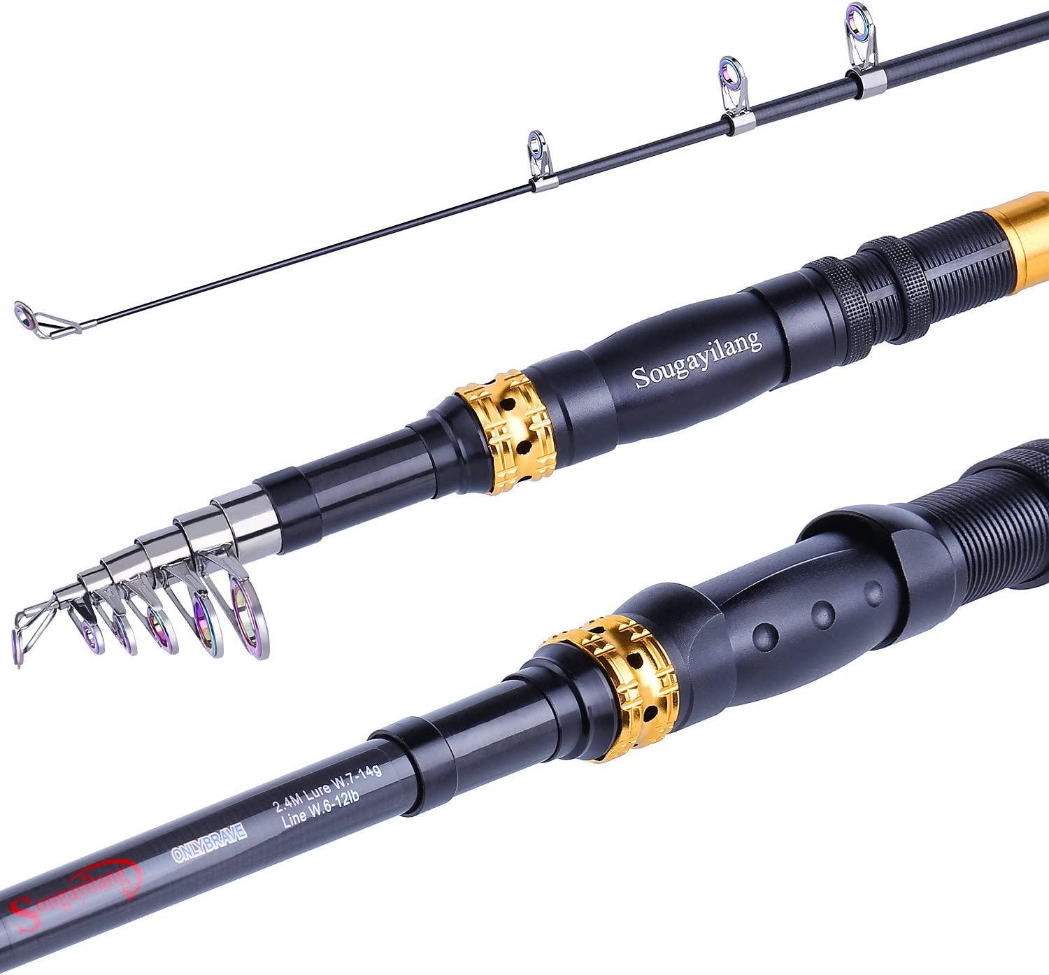 Sougayilang Portable Fishing Rod & Reel Combo: 1.8m 2.4m Carbon