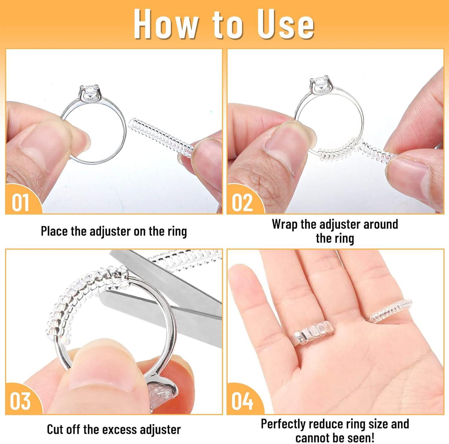 Invisible Ring Size Adjuster for Loose Rings Ring Adjuster Sizer Fit Thin  Rings with Jewelry Polishing Cloth