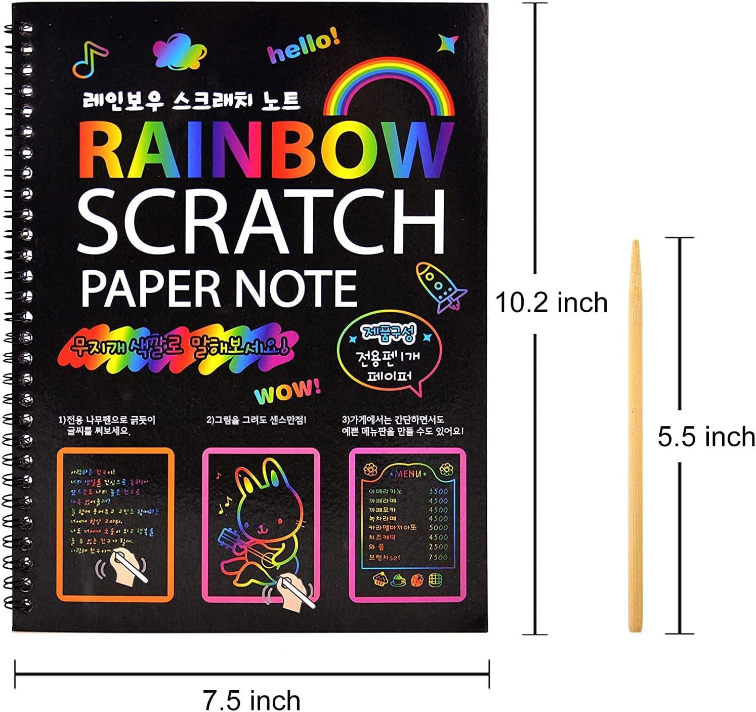 Casewin Scratch Rainbow Art for Kids: Scratch off Paper Children
