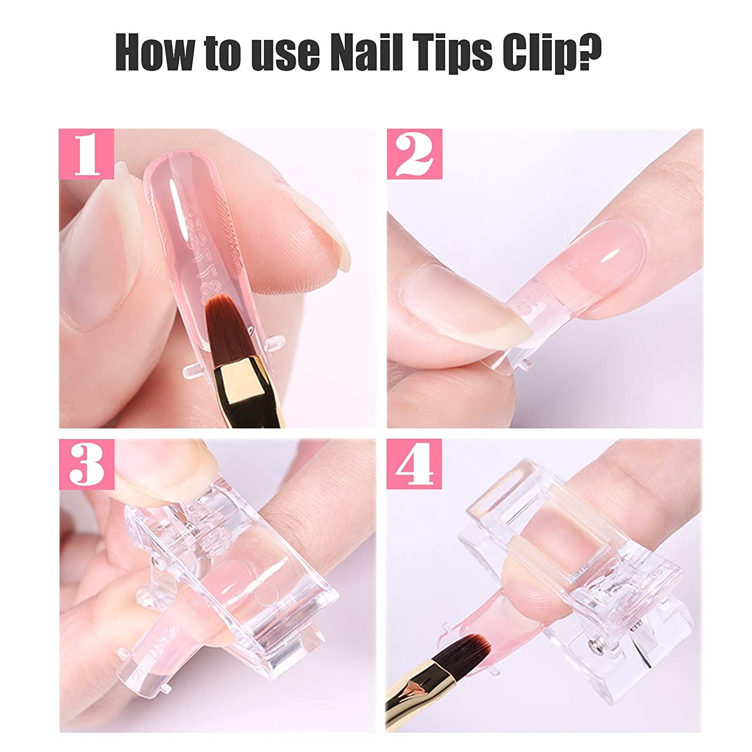 Nail Clips for Polygel 10PCS Clear Nail Tips Clip for Quick Building Nail  Forms Clamps Nail Extension DIY Manicure Nail Art Tool