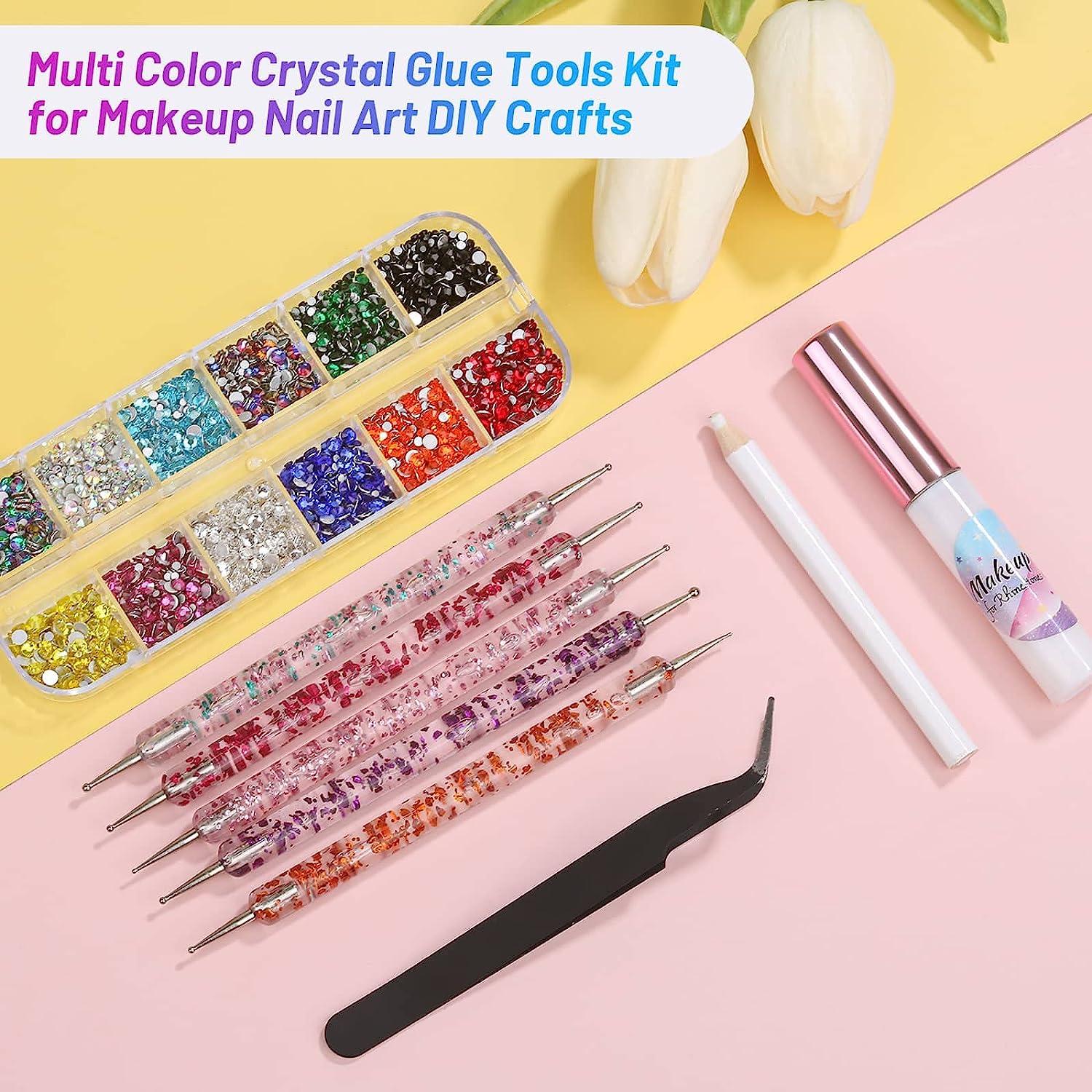 6300Pcs Eye Gems with Glue for Makeup Shynek Flat Back Face Rhinestones  Crystal AB&Transparent Gems with Picker Pencil and Tweezer for Face Jewels  Nail Art Body Rhinestones Hair Eye Makeup Clear+AB+Colorful+Glue