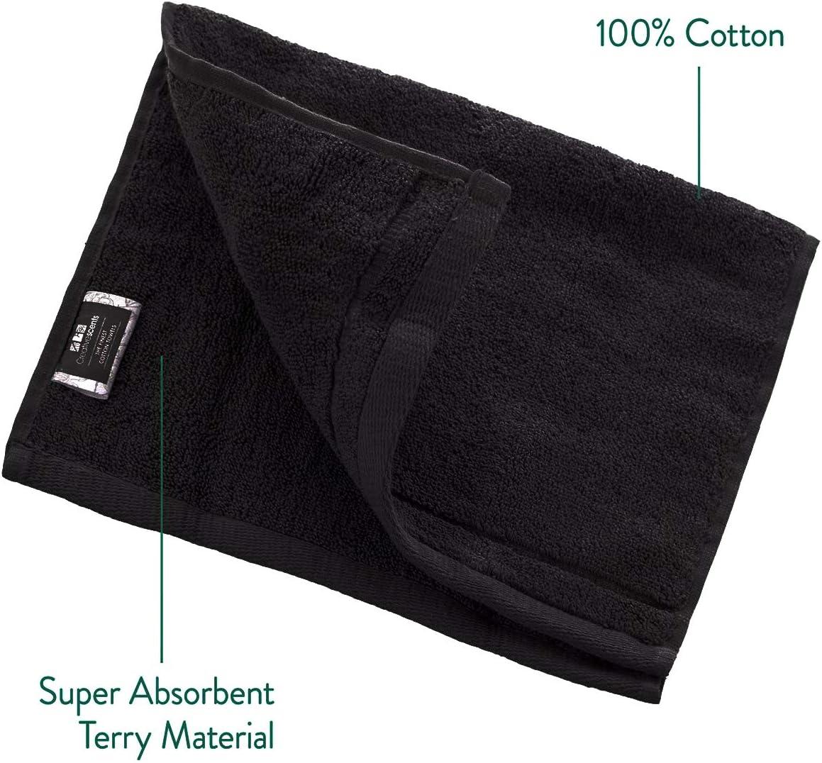 11x18-Black Fingertip towels 100% cotton