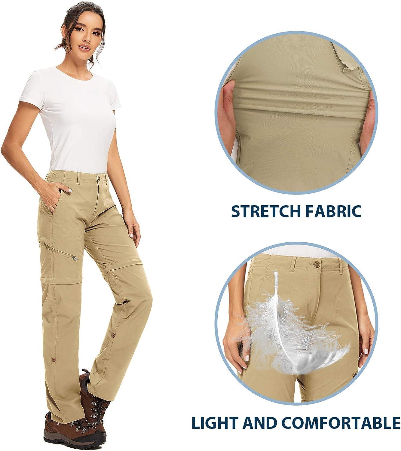 Toomett Women's Hiking Pants Convertible Quick Dry Lightweight Outdoor Capri UPF 40 Fishing Waterproof Travel Safari Pants