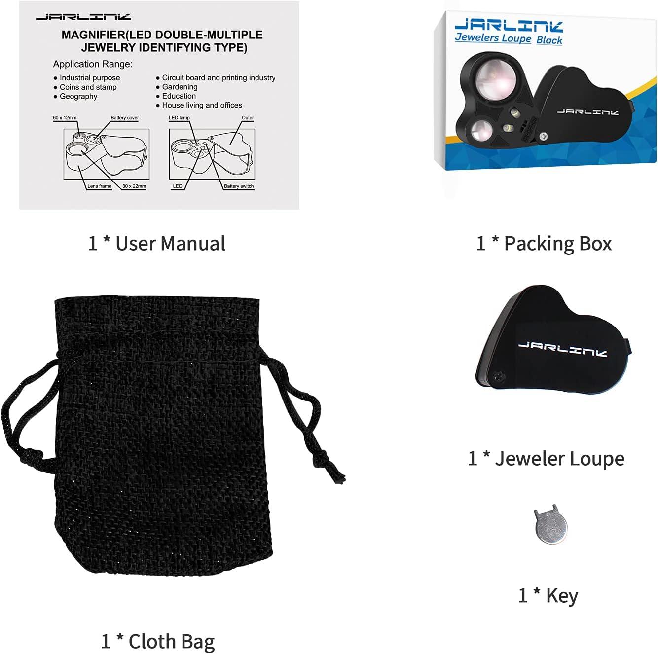  Jewelers Magnifying Glass with Light Bundle Includes Lighted  SlideOut Pocket Magnifier Coin Loupe with 10x 20x 30x Lenses & a 40x  Jewelers Loupe Magnifier with Light, All Magnifying Loupes with Light 