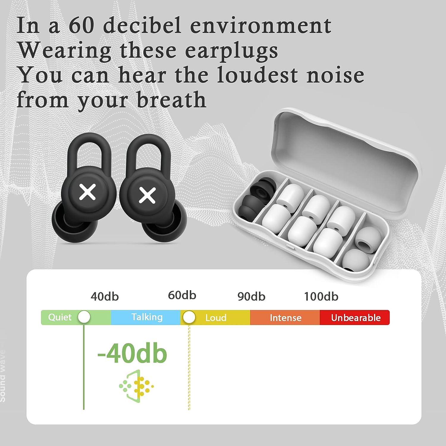 12PCS Reusable Silicone Ear Plugs Noise Cancelling Earplug