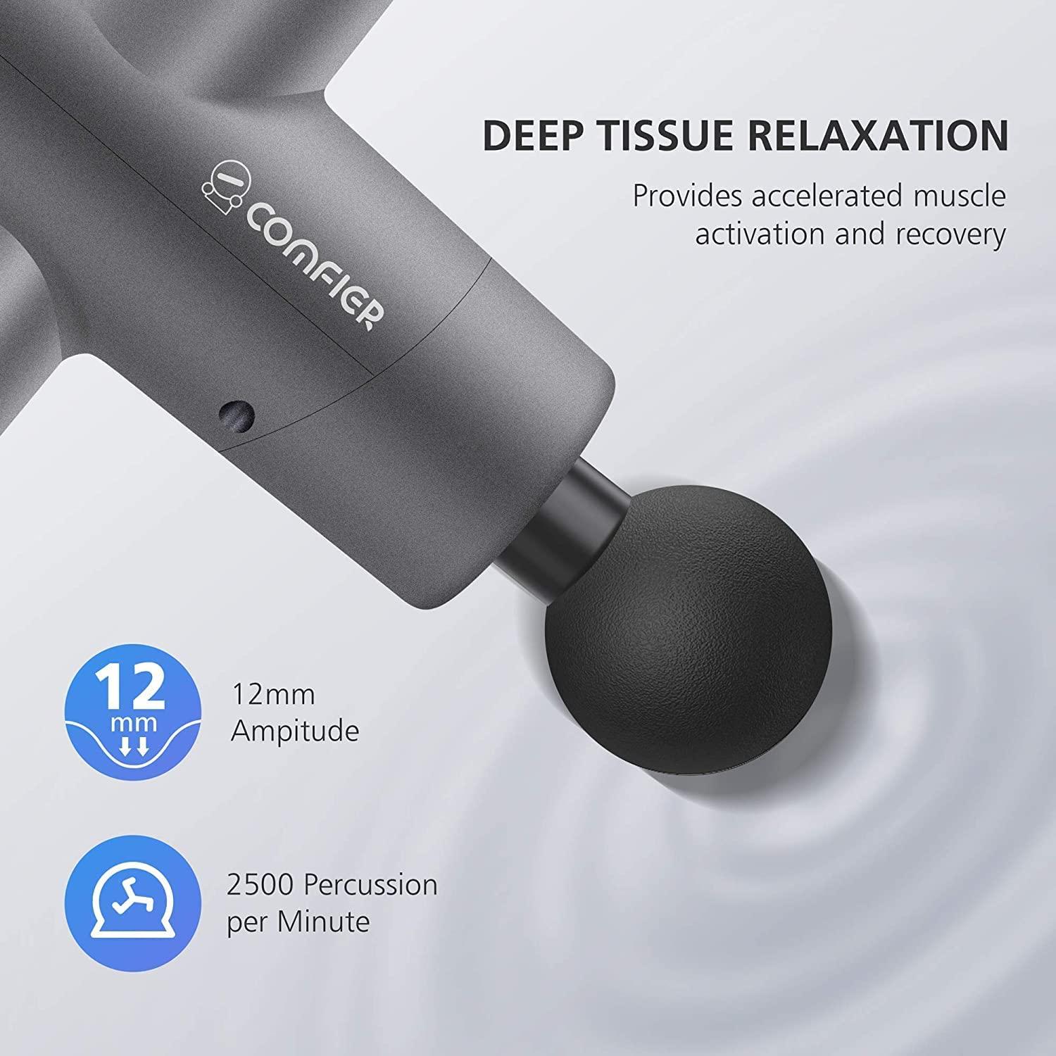 Cordless Percussion Long Handheld Back Massager Heated Deep Tissue Body  Massager