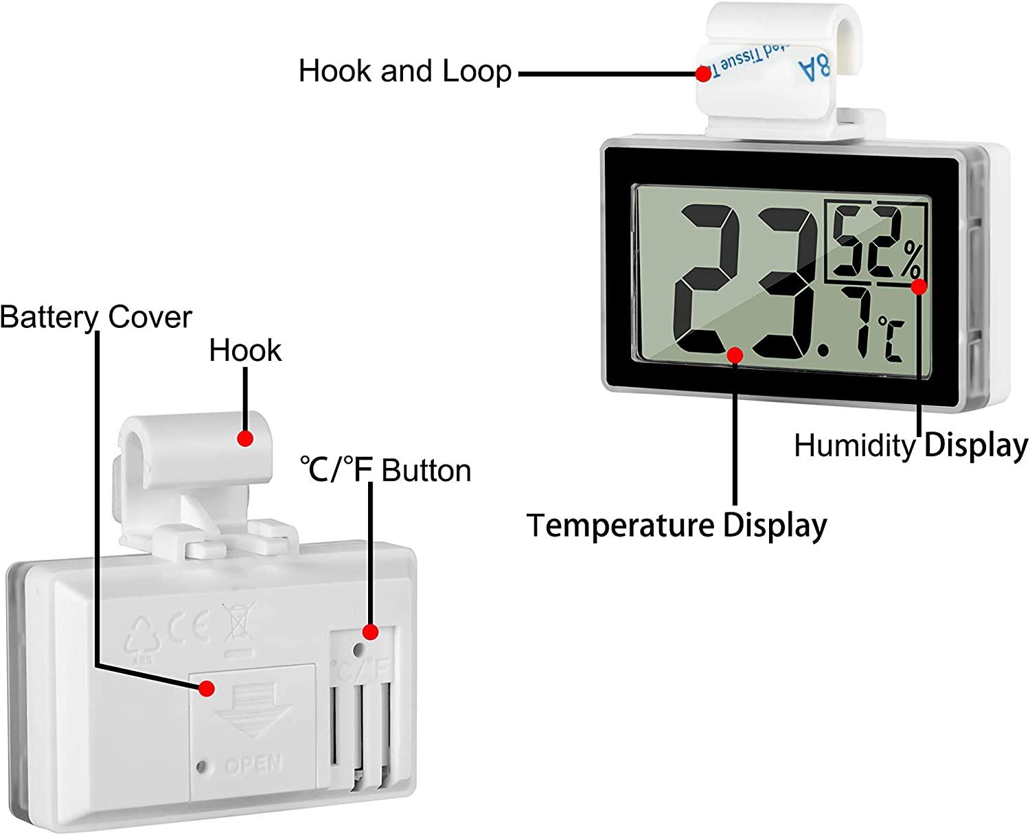 Reptile Tank Thermometer Hygrometer Monitor Temperature and