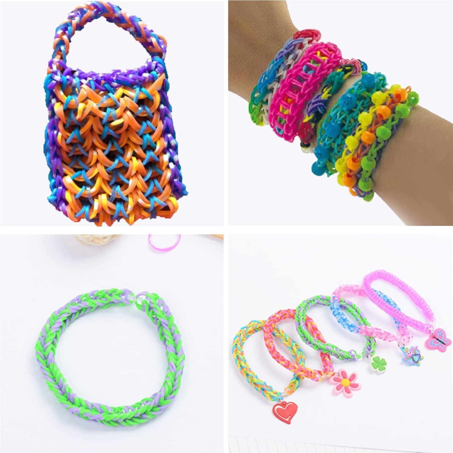 Friendship name personalized Rainbow Loom rubber band bracelet birthday  favor