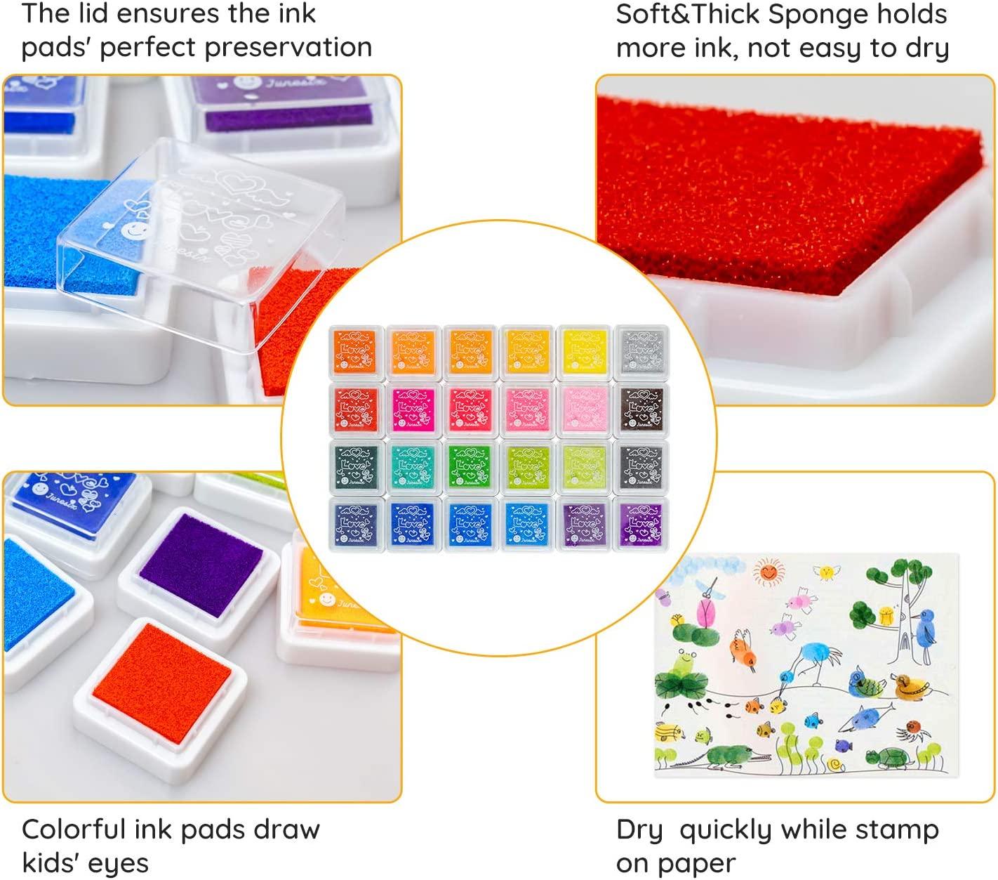 15PCS Stamp Ink Pad Washable Eco-friendly Non Toxic for Kids Craft