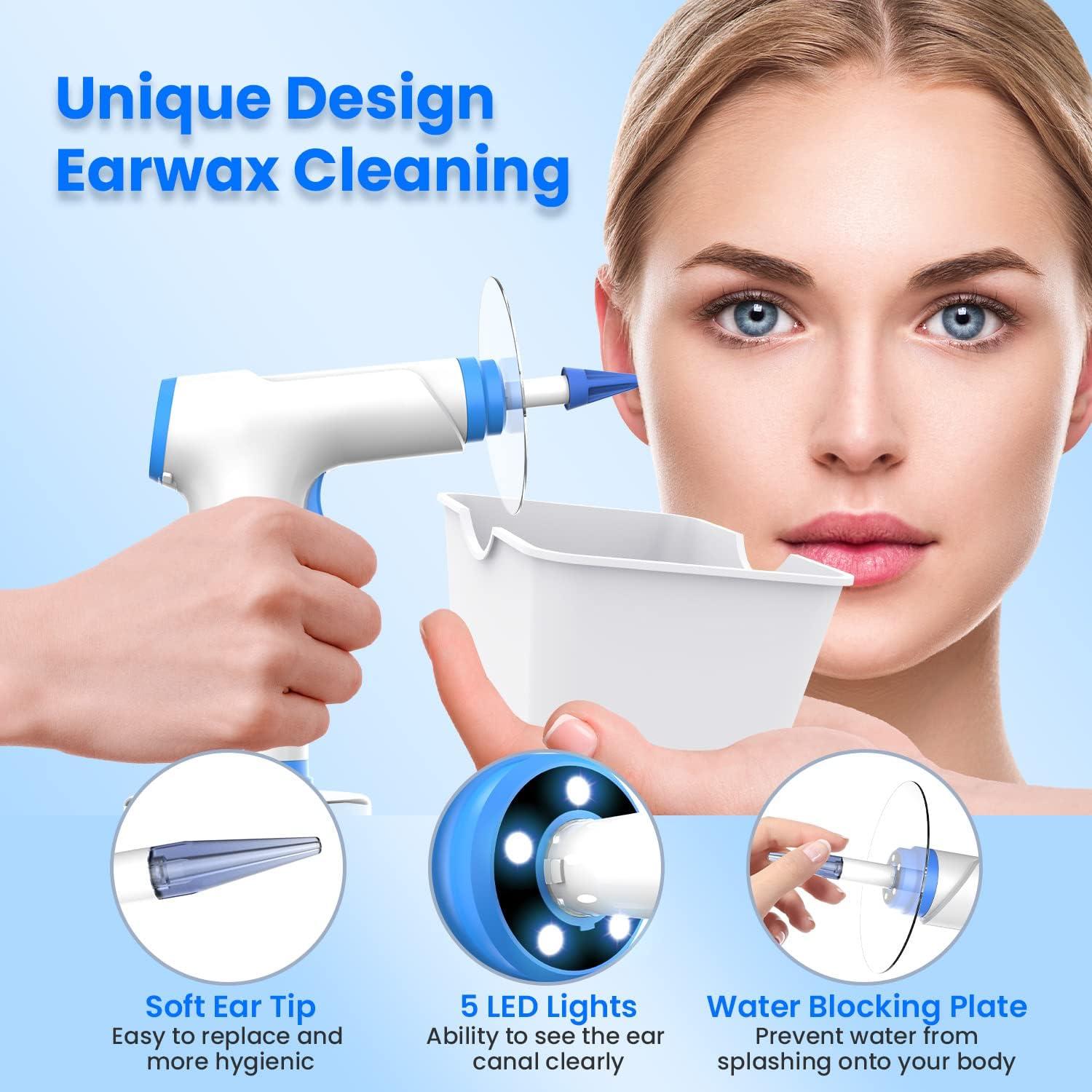  Electric Ear Cleaning Kit Ear Irrigation Flushing System, Ear  Wax Water Removal Ear Wash Cleaner Safe Ear Wax Removal Ear Washer  Effective Clean Out Ear Wax 4 Water Levels, 5 Disposable