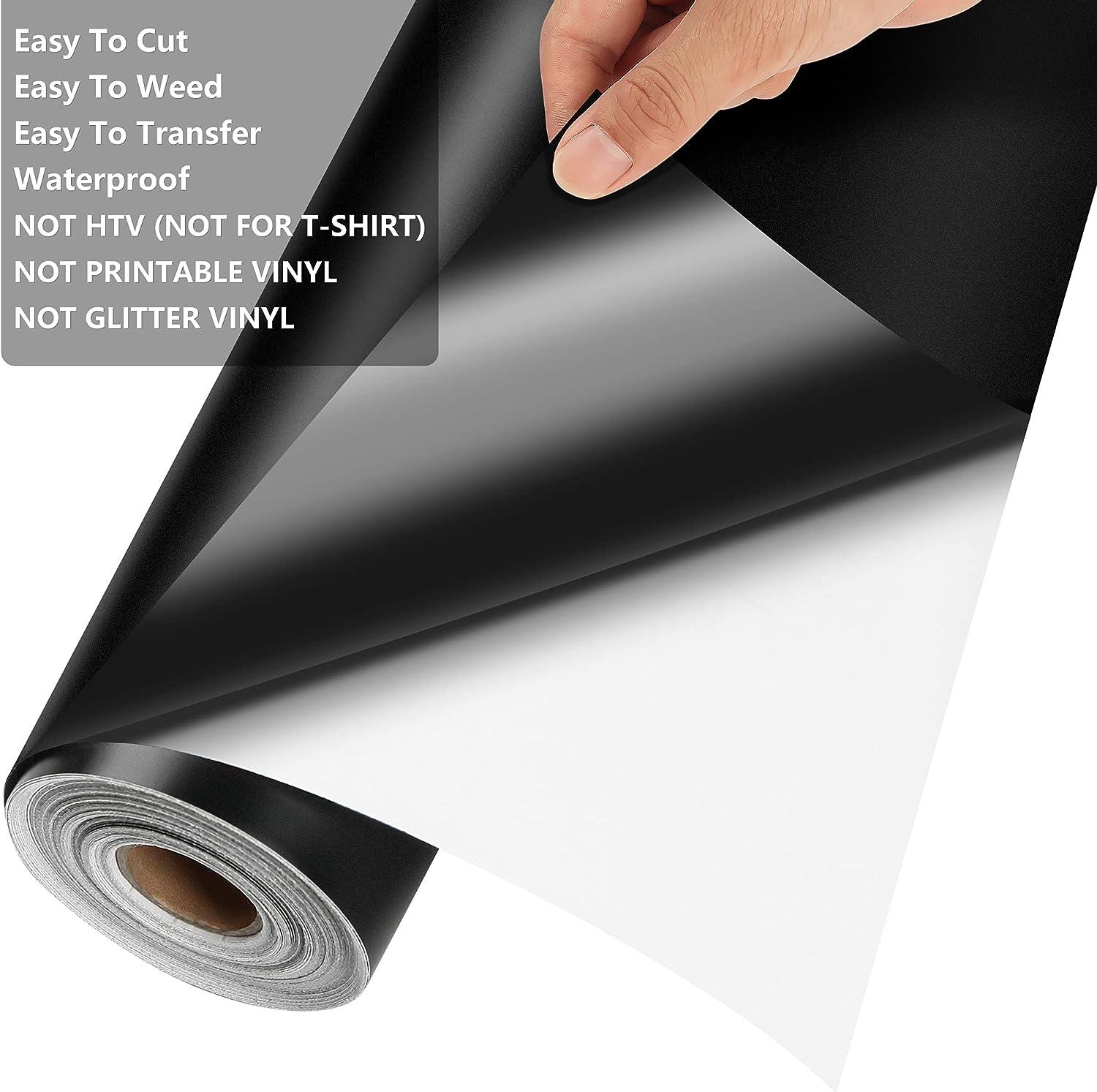 Lya Vinyl Glossy Black Permanent Vinyl, 12 x 18 FT Vinyl Roll Glossy Black  Adhesive Vinyl Roll for Silhouette, Mug, Cup, Window & Home Decal