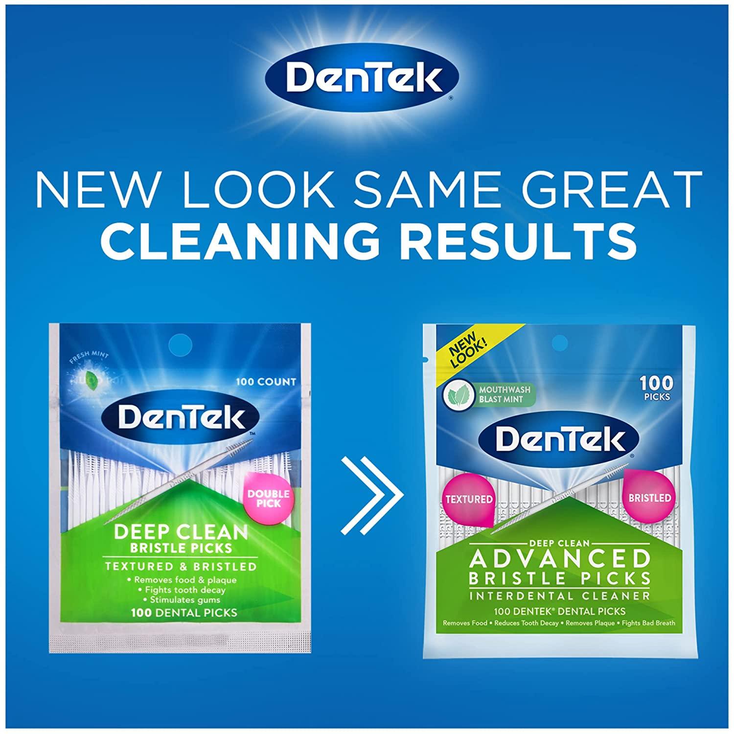 DenTek Deep Clean Bristle Picks | Removes Food & Plaque | 100 Count
