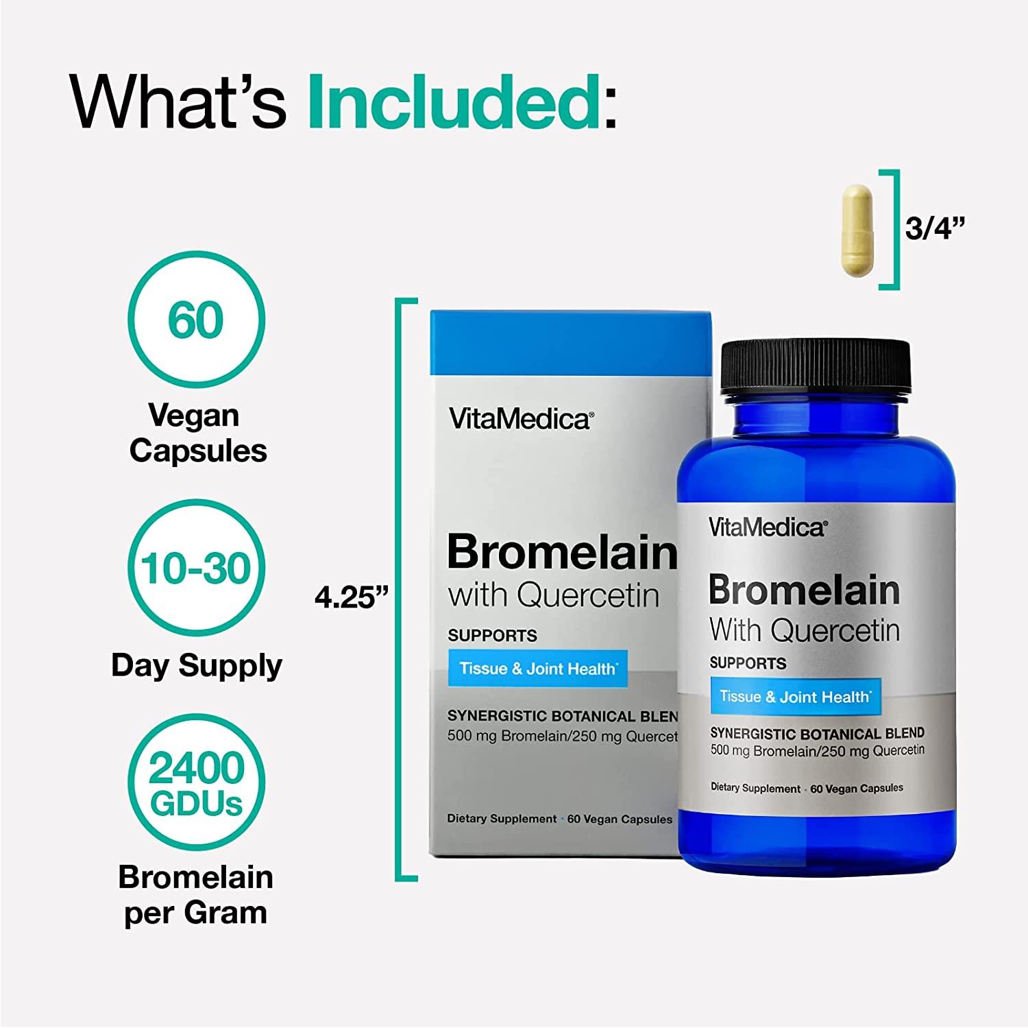 VitaMedica Bromelain with Quercetin 2400 GDUGram Sprains Bruising