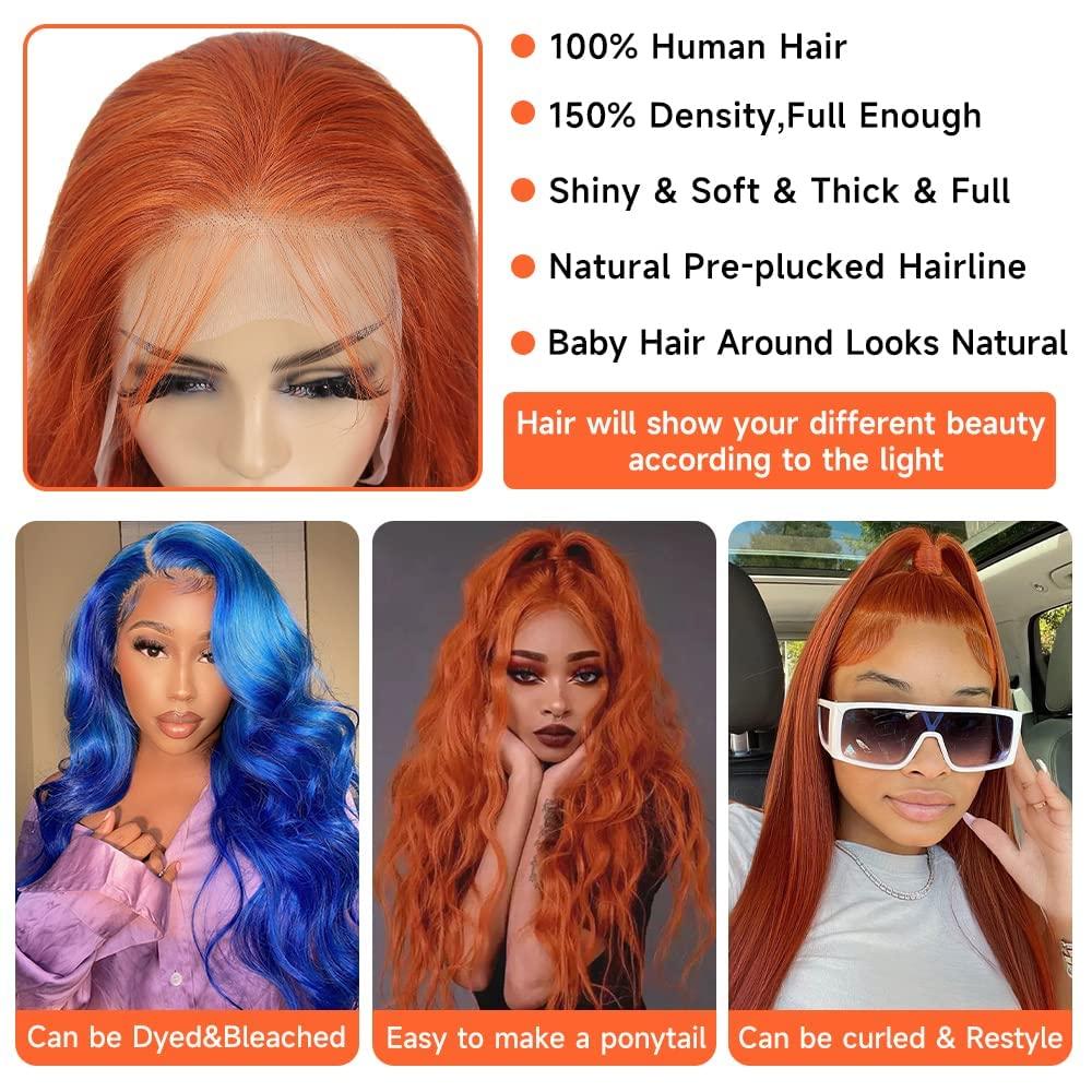 Orange Colored Wigs 100% Human Hair – SULMY