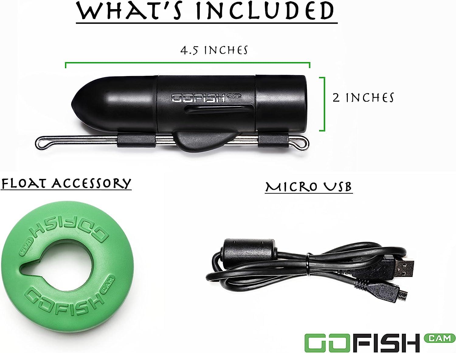 GoFish Cam- Full HD 1080p Wireless Underwater Fishing Camera, Black with  LED, App Compatible with iOS and Android