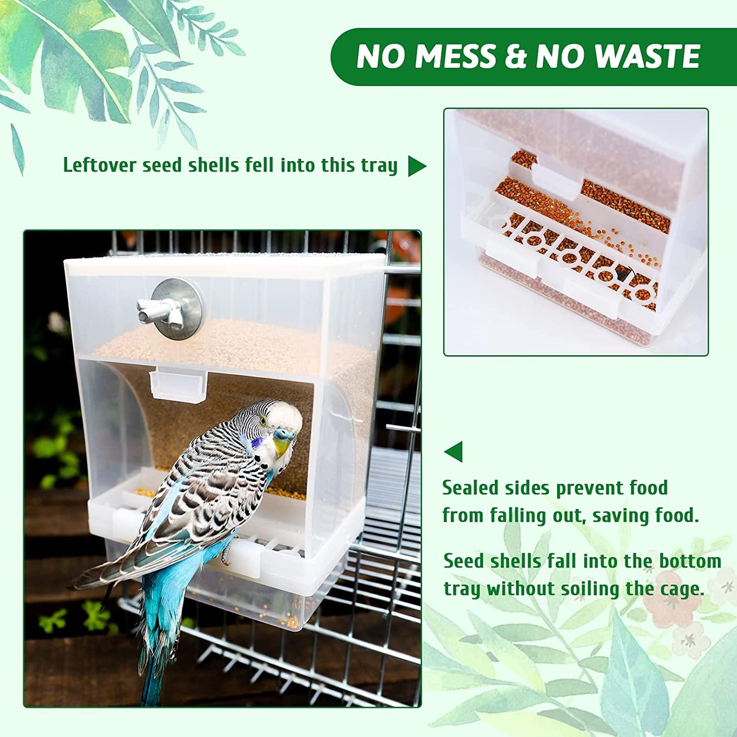Kenond Automatic Bird Feeder, No-Mess Bird Cage Finch Foraging