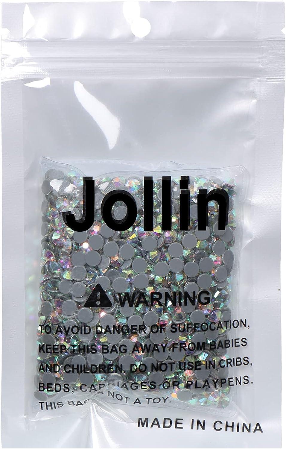 Jollin Hot Fix Crystal Flatback Rhinestones Glass Diamantes Gems 32mm(12ss 1440pcs, Jet AB)